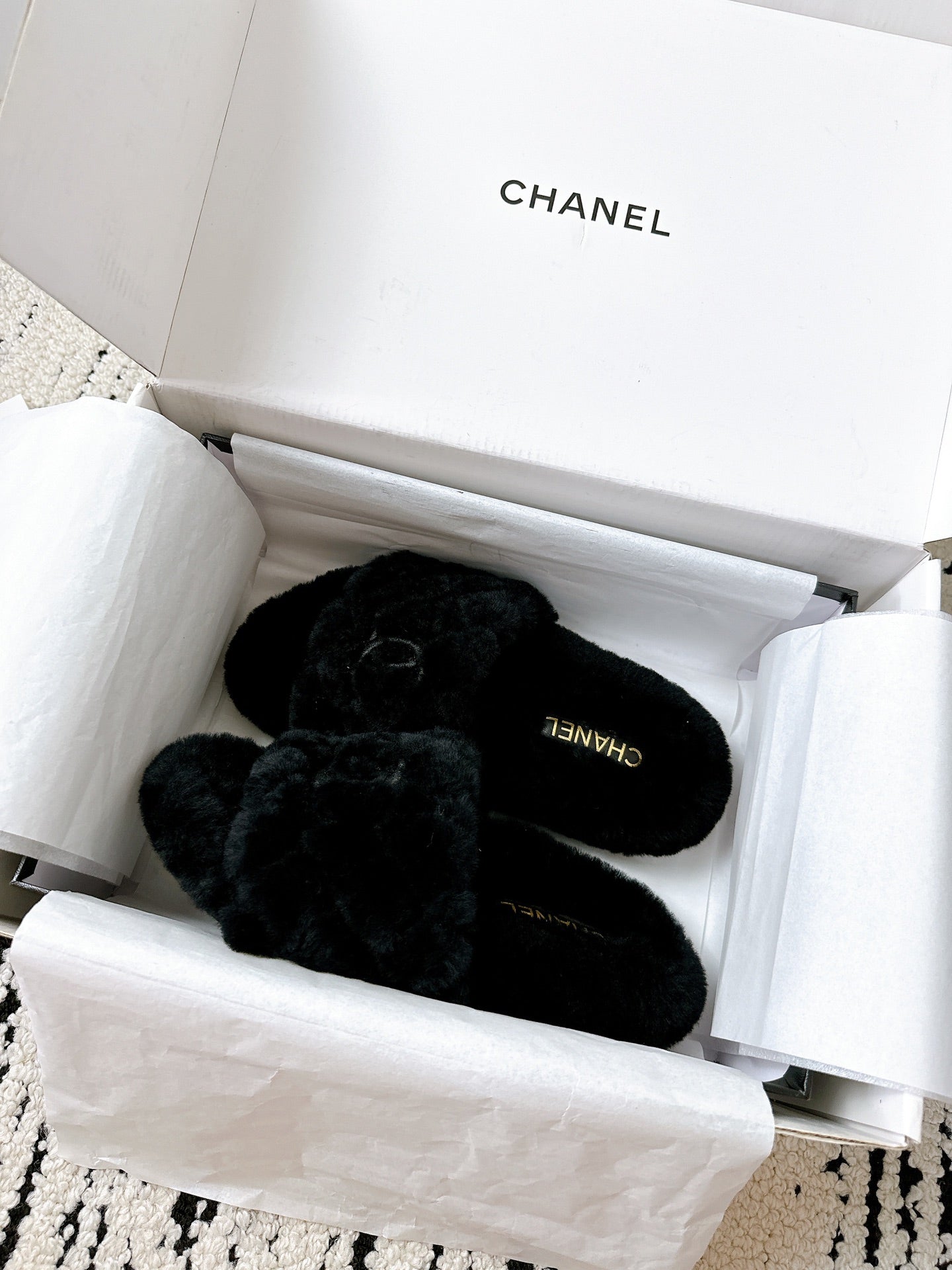 CC 25s Slippers 50mm Black Wool 433606