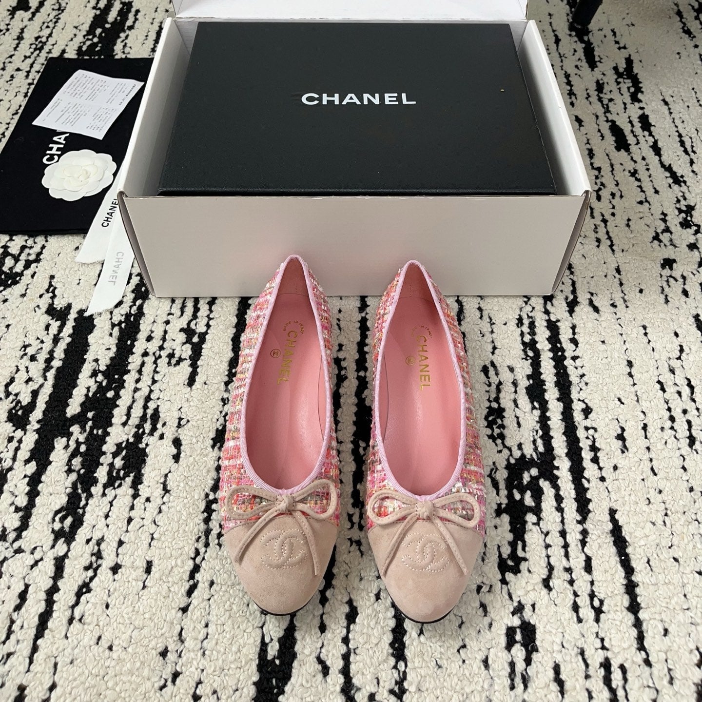 CC 26A Ballet Flat Stale Pink Suede Tweed 900738