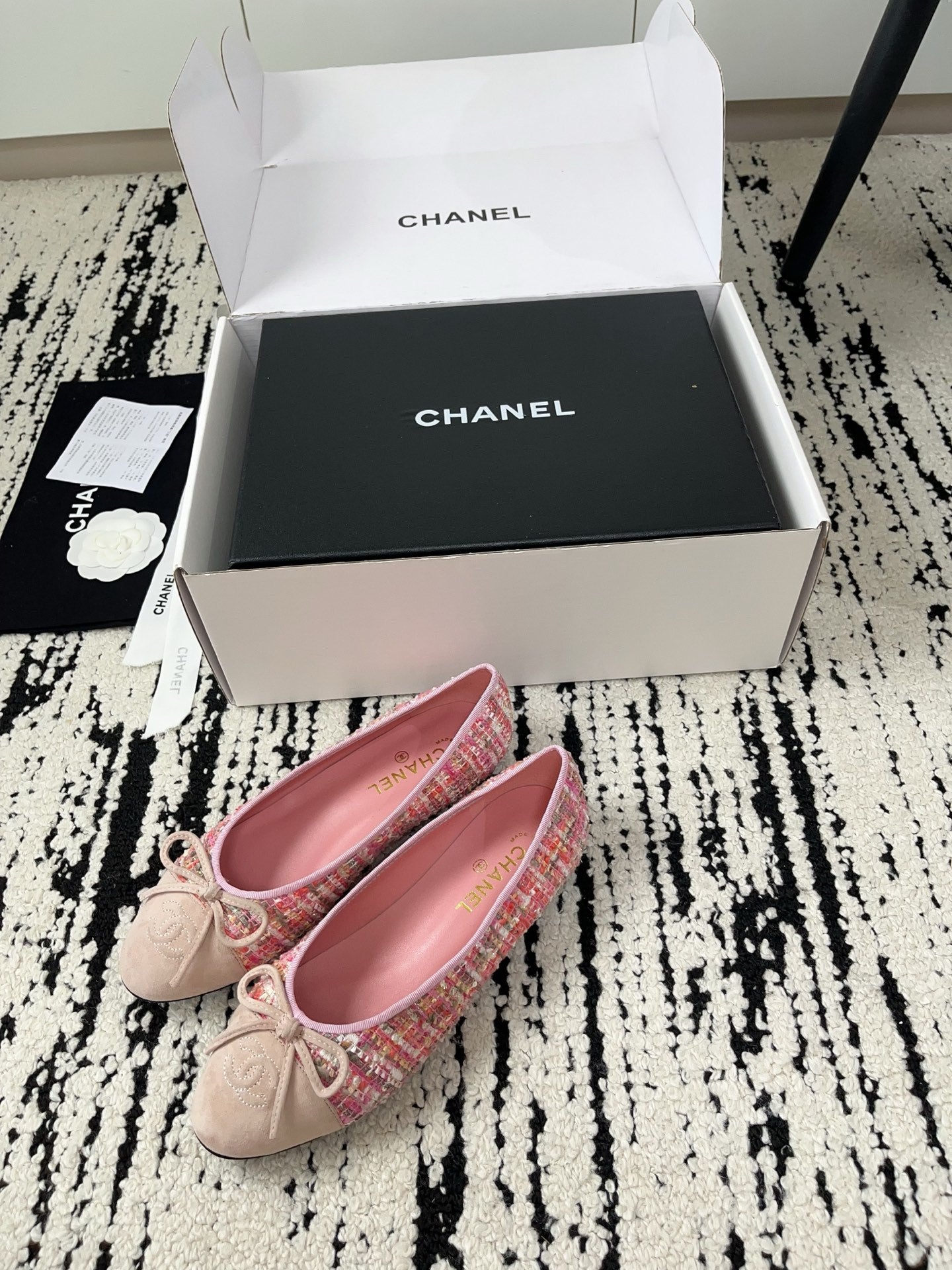 CC 26A Ballet Flat Stale Pink Suede Tweed 900738