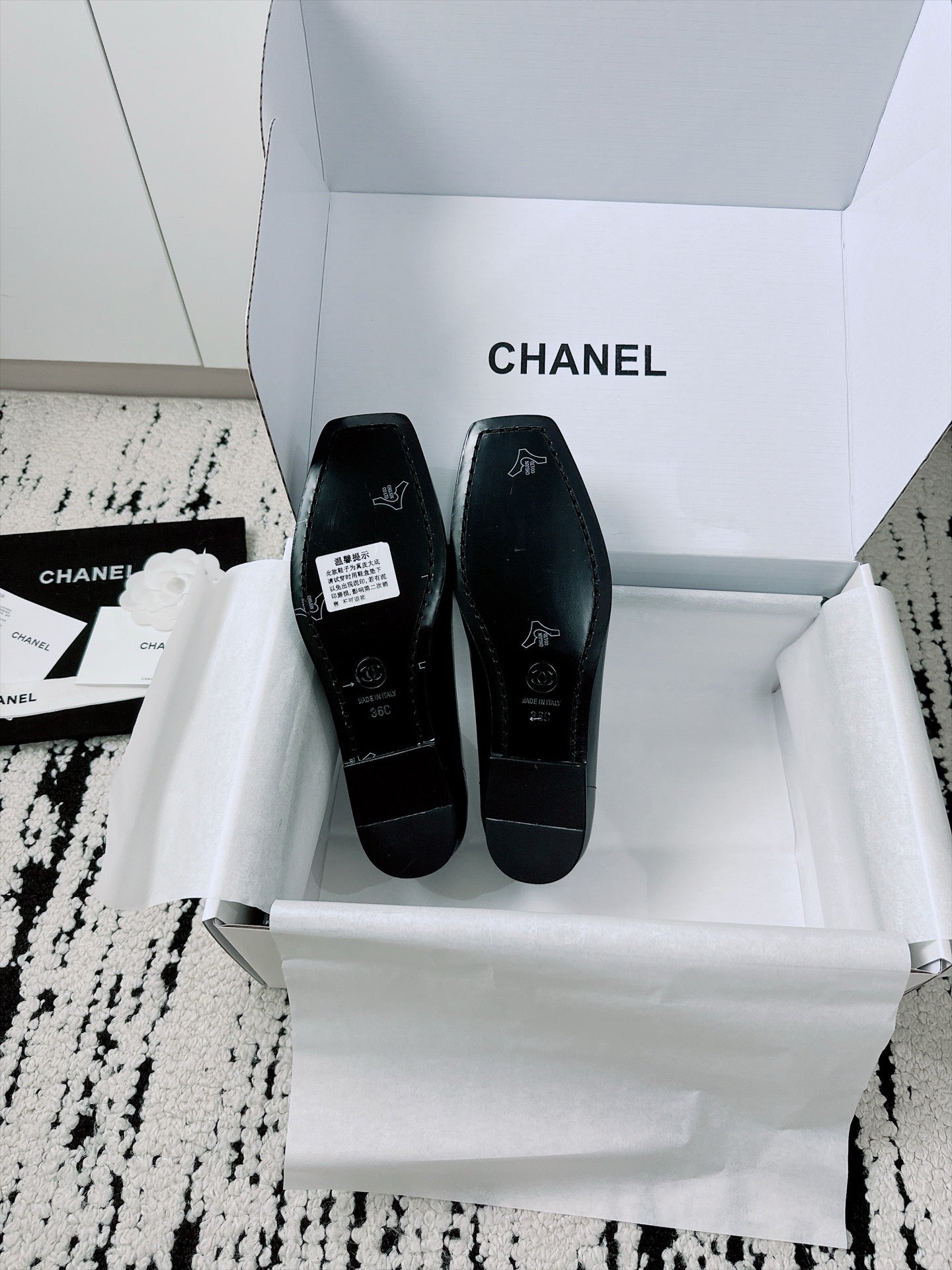 CC AW26 Mocassins Flat Black Shiny Leather 942448