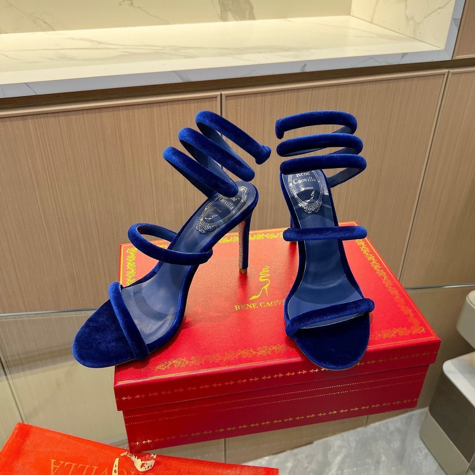 RC Sandals Navy Blue Original Velvet Sheepskin 341990