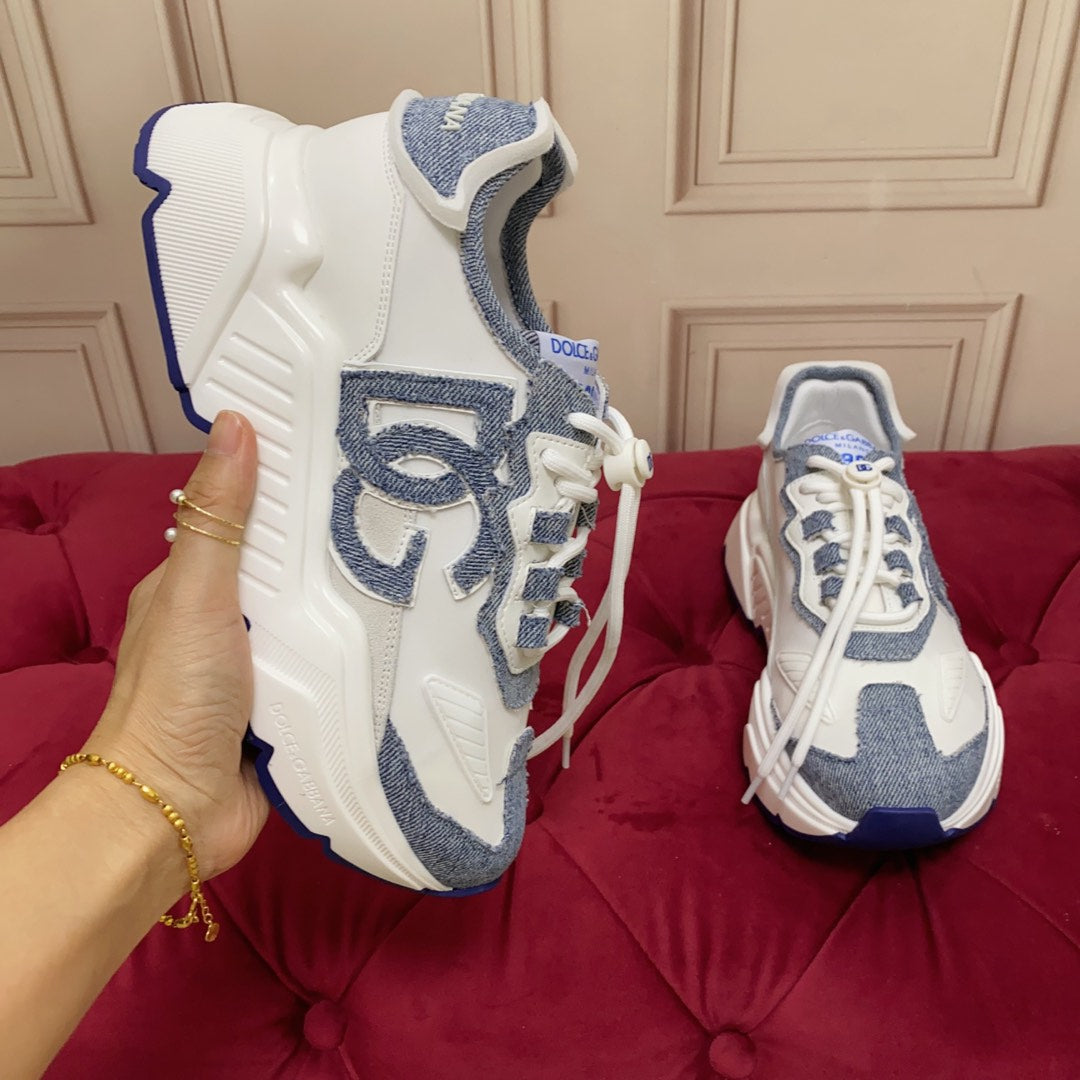 DC 24 Daymaster Sneakers White Blue Cowhide & Demin 167335