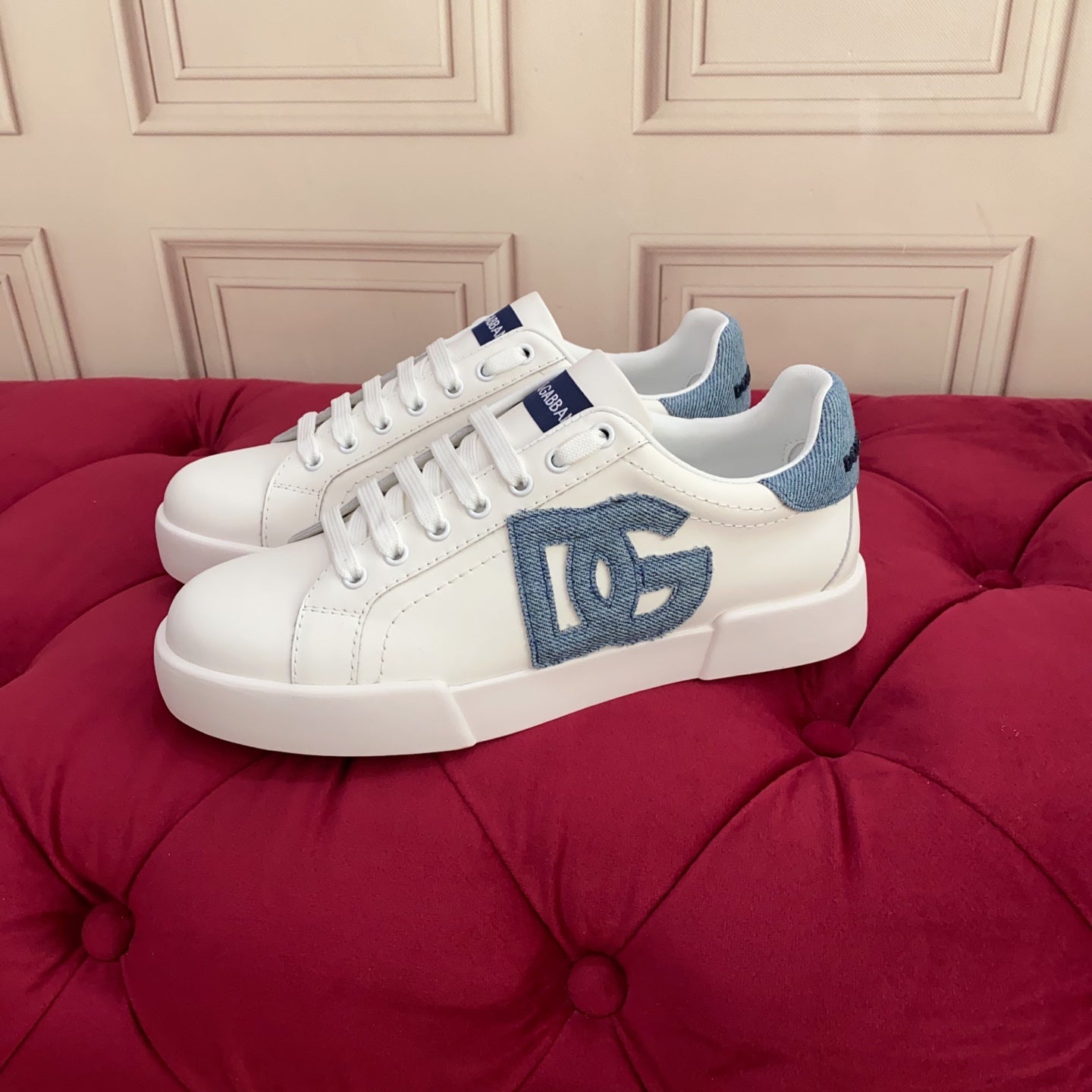 DC 25 Portofino Sneakers White Cowhide & Denim 271098