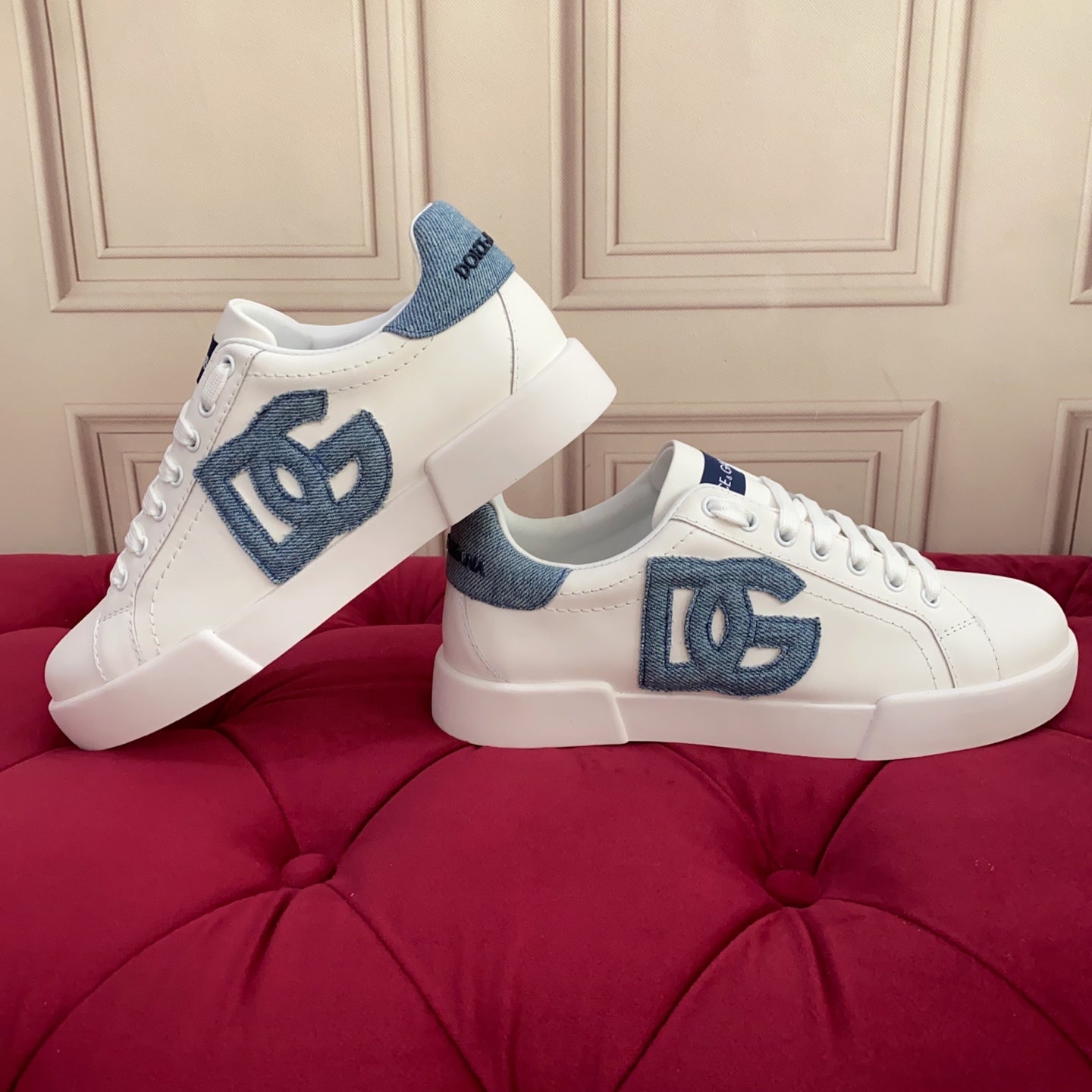 DC 25 Portofino Sneakers White Cowhide & Denim 271098