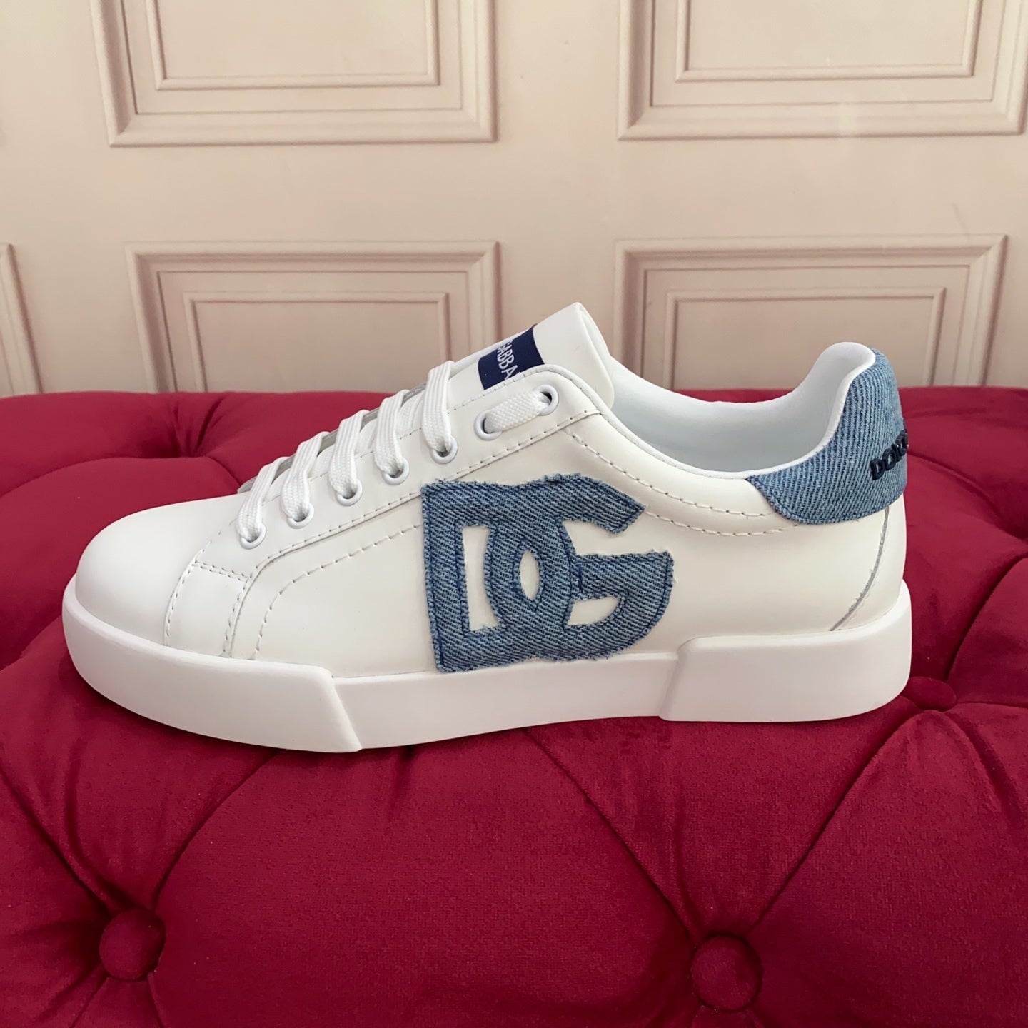 DC 25 Portofino Sneakers White Cowhide & Denim 271098