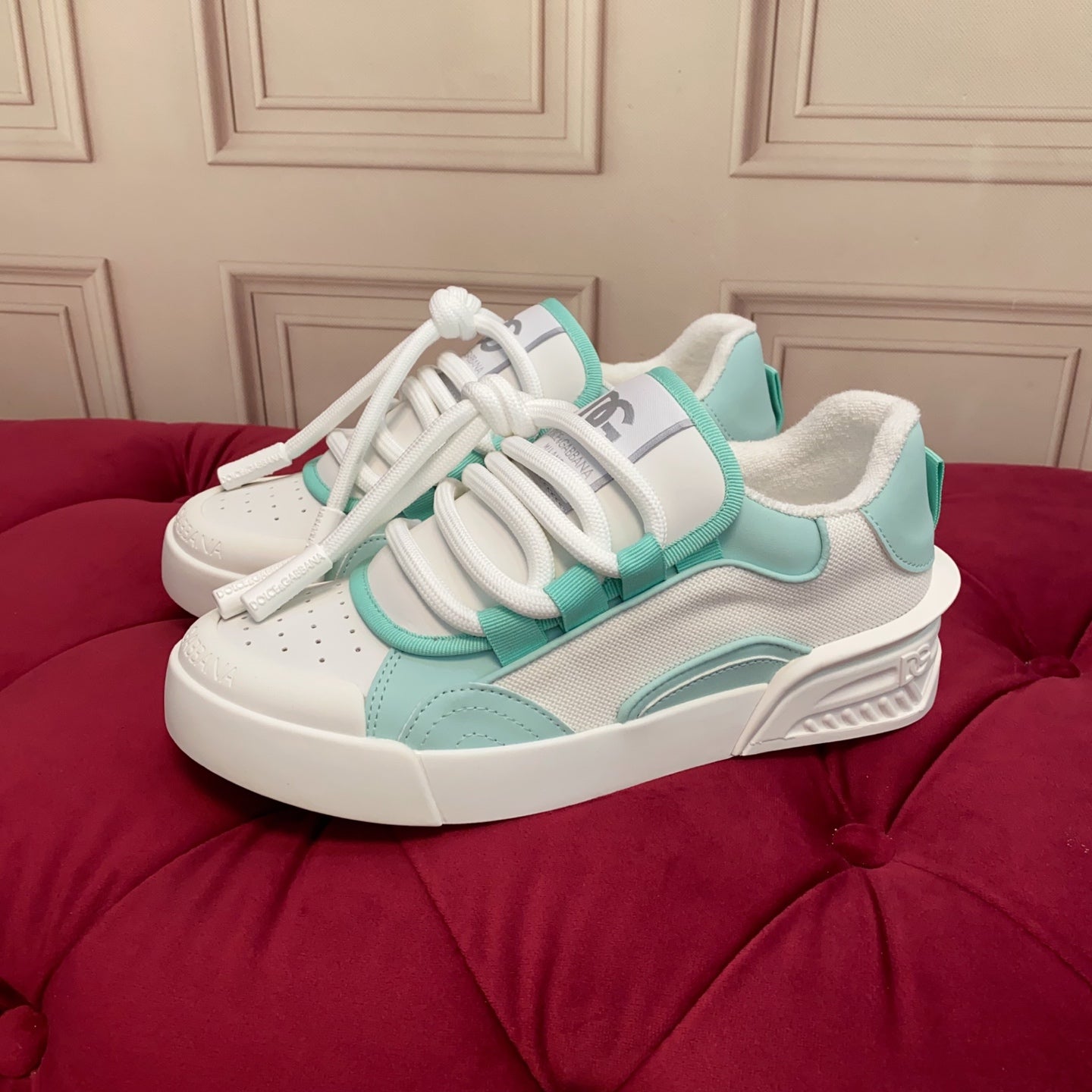 DC 25 Casual Sports Shoes Minty Green Silk Cowhide & Mesh 271103