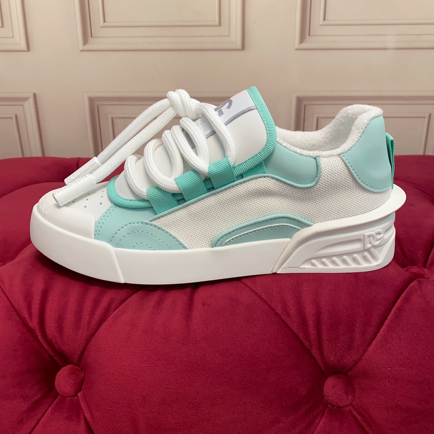 DC 25 Casual Sports Shoes Minty Green Silk Cowhide & Mesh 271103