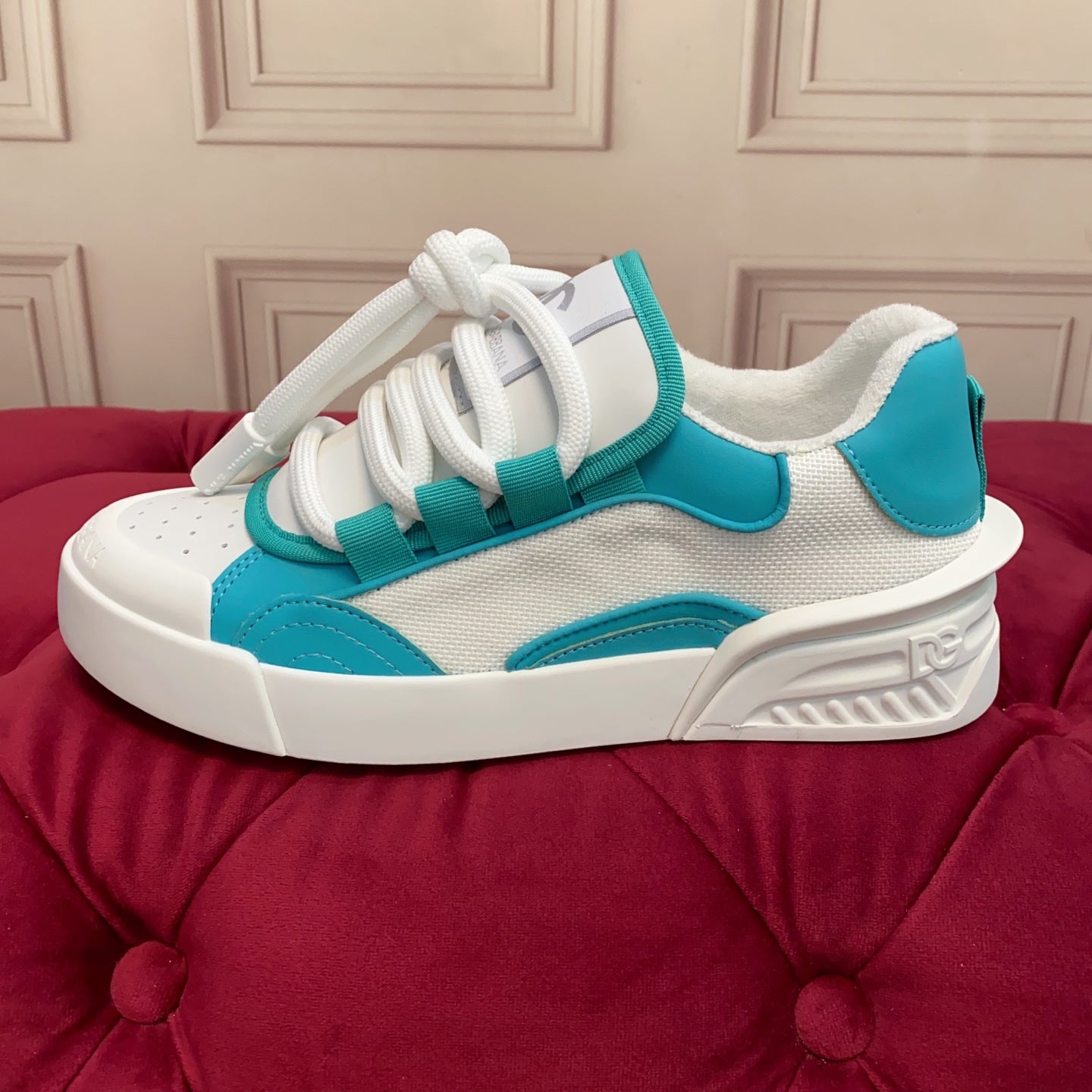 DC 25 Casual Sports Shoes Cyan Silk Cowhide & Mesh 271105