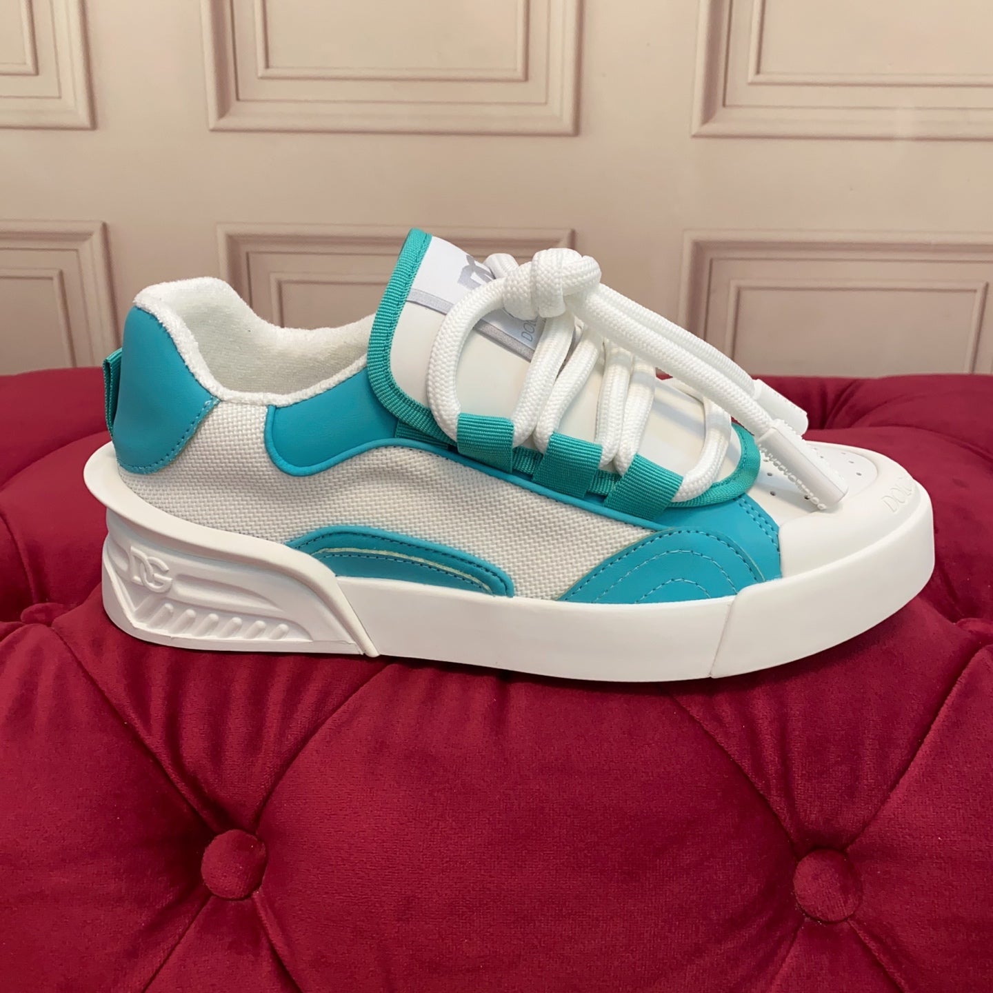 DC 25 Casual Sports Shoes Cyan Silk Cowhide & Mesh 271105
