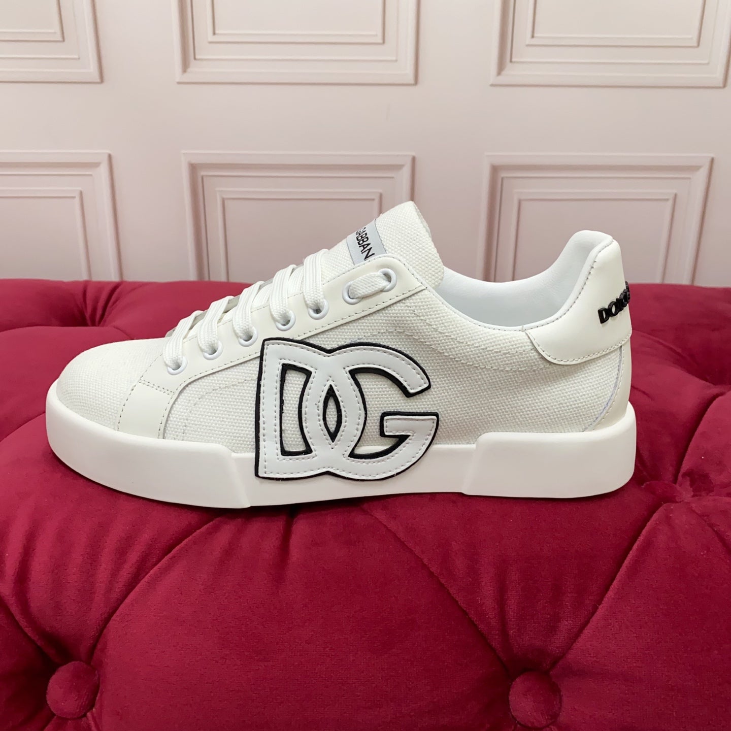 DC 25 Portofino Sneakers White Silk Cowhide & Canvas 333878