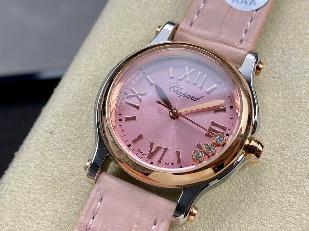 Happy Diamonds 30mm Pink Dial
