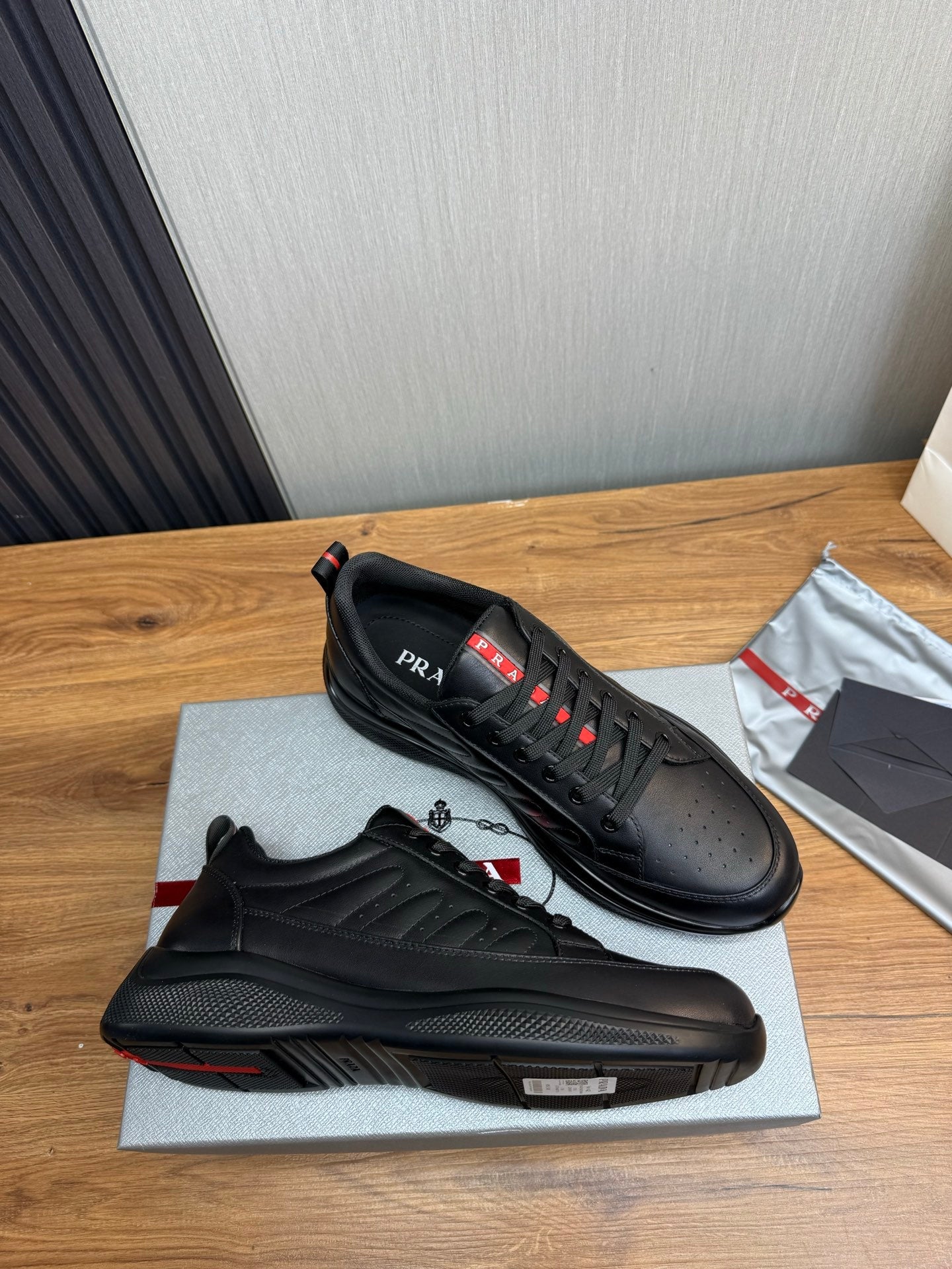 Prada America’s Cup Sneakers Black Leather 102328