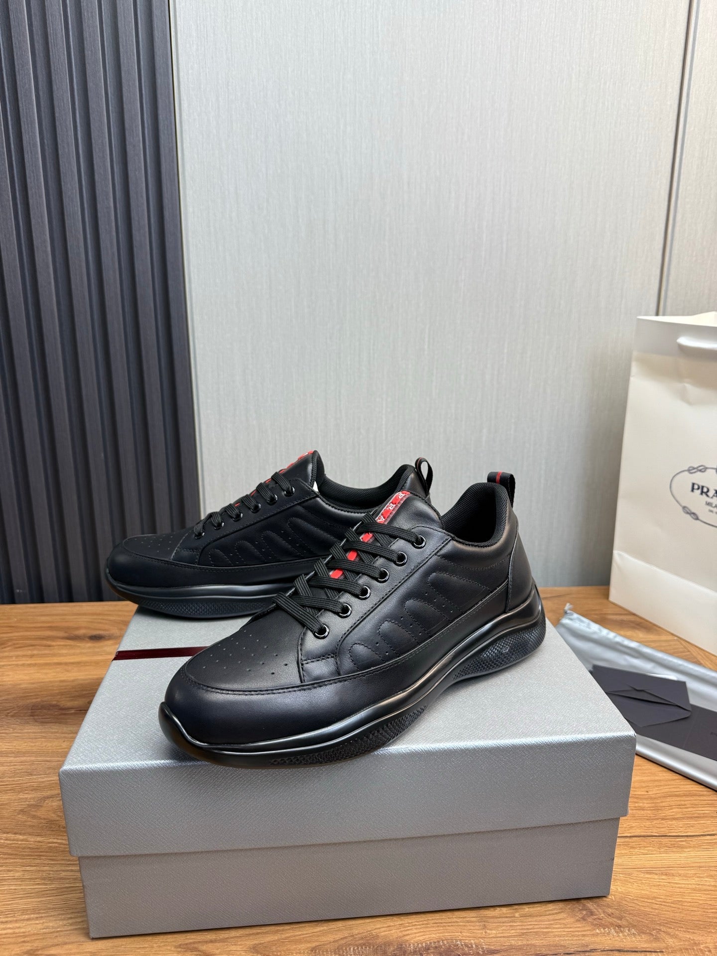 Prada America’s Cup Sneakers Black Leather 102328