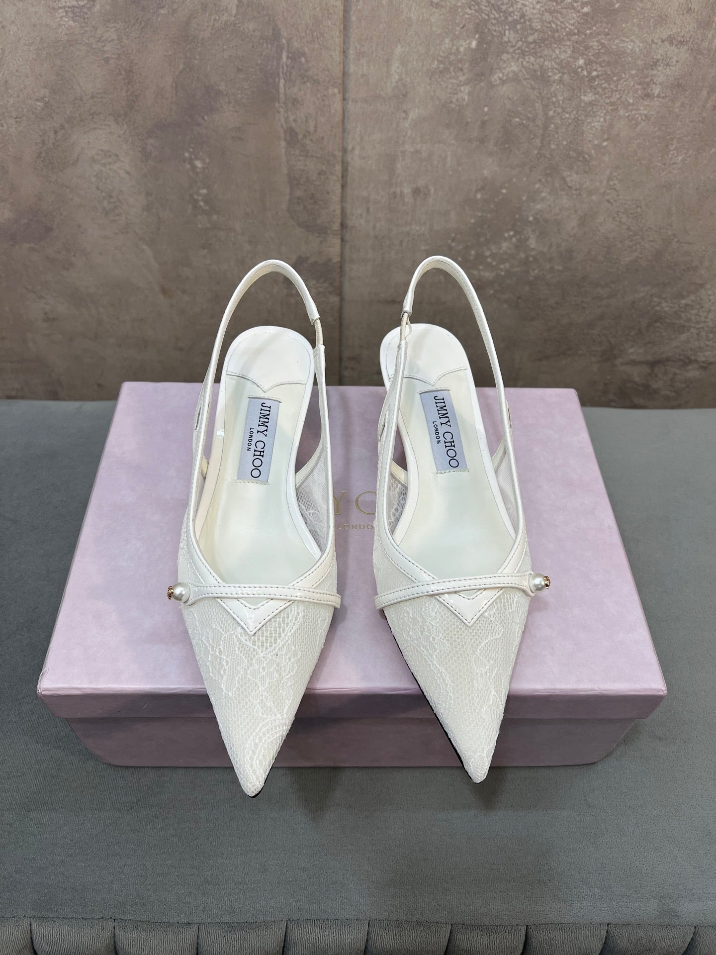 Jimmy 26 Amita Pump 45mm White Mesh 682976