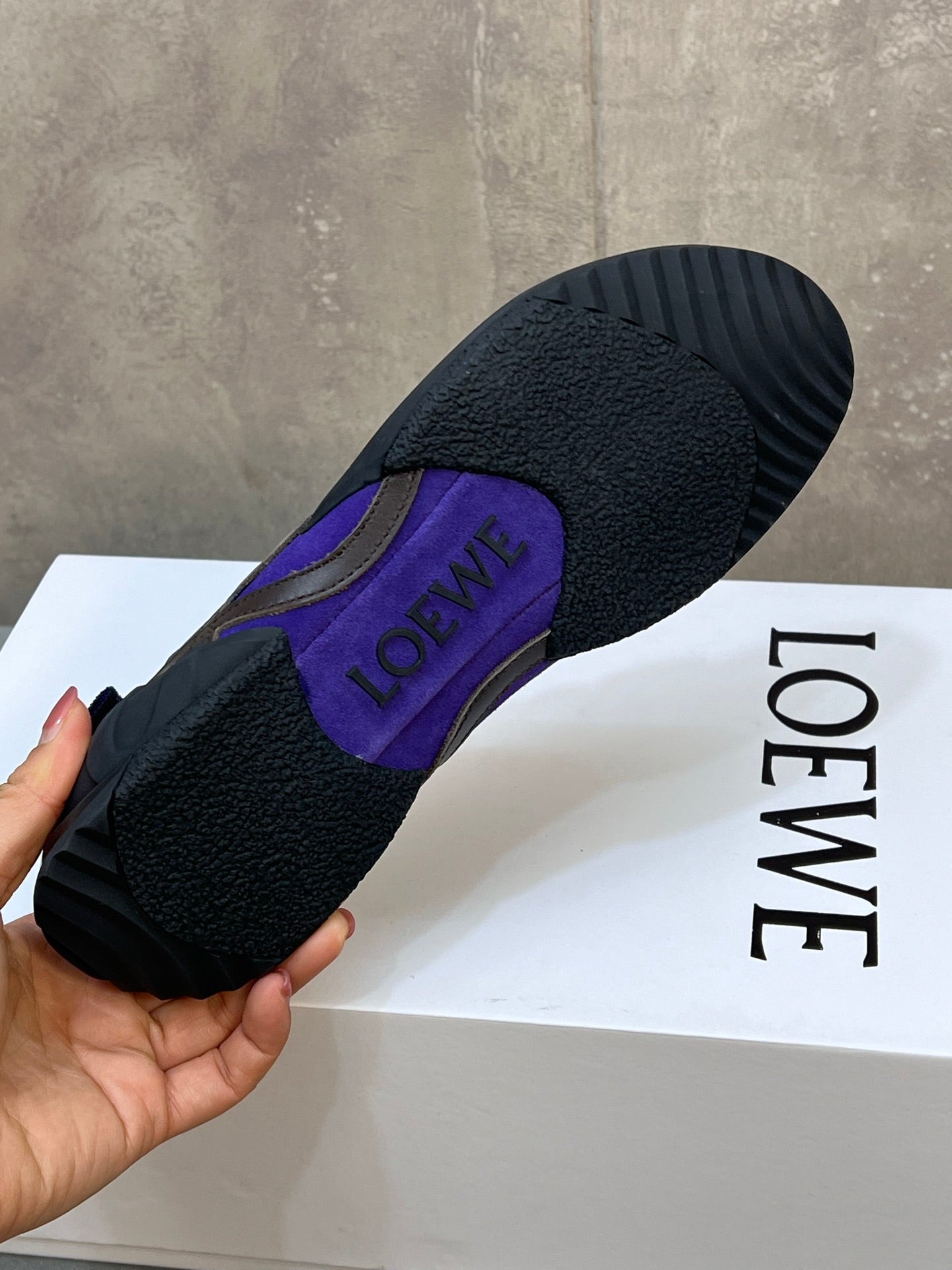 LOEW 26s Grip Sneaker Purple Suede Sheepskin 682760