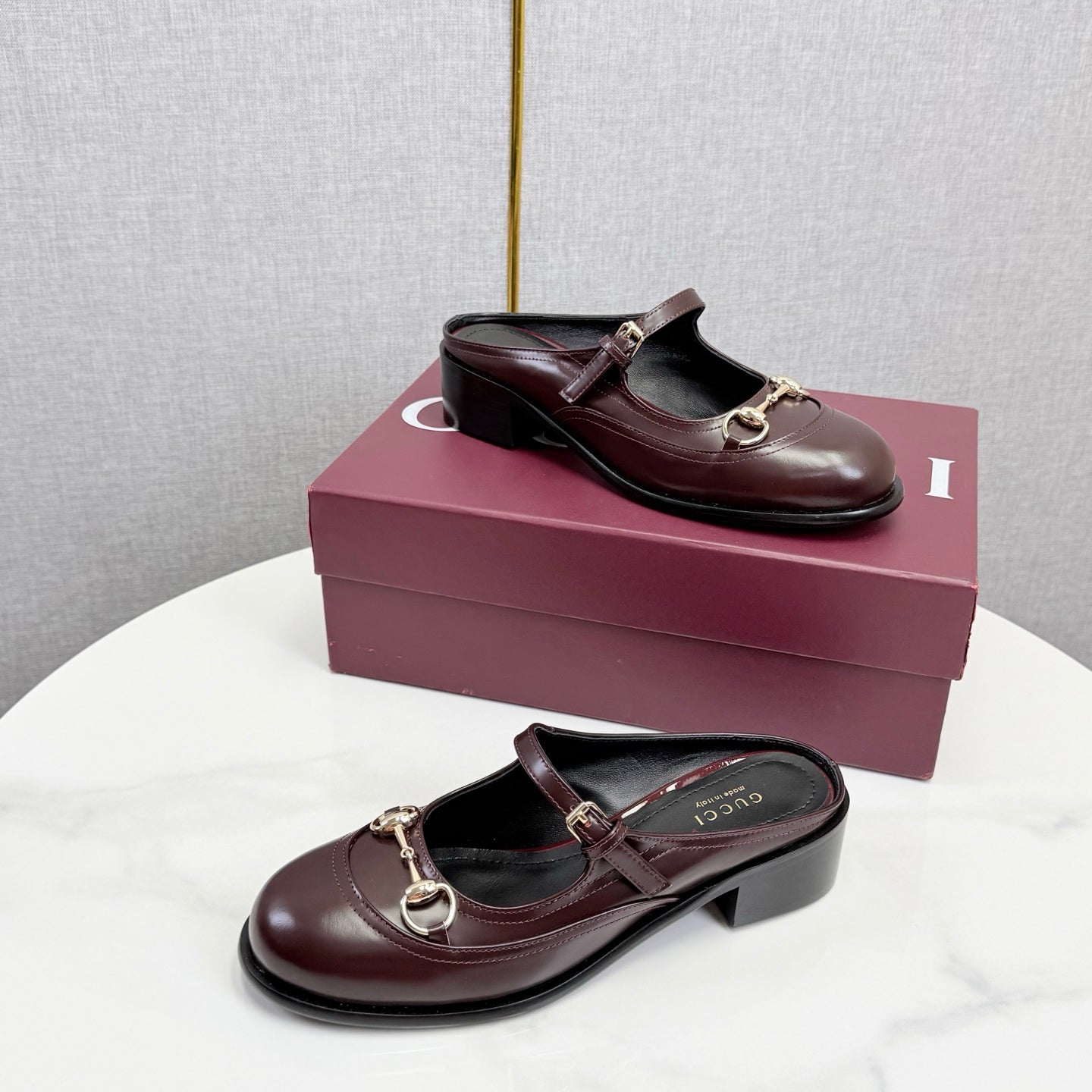 GG 26s Horsebit Slip-on Loafers Burgundy Glossy Leather 639927