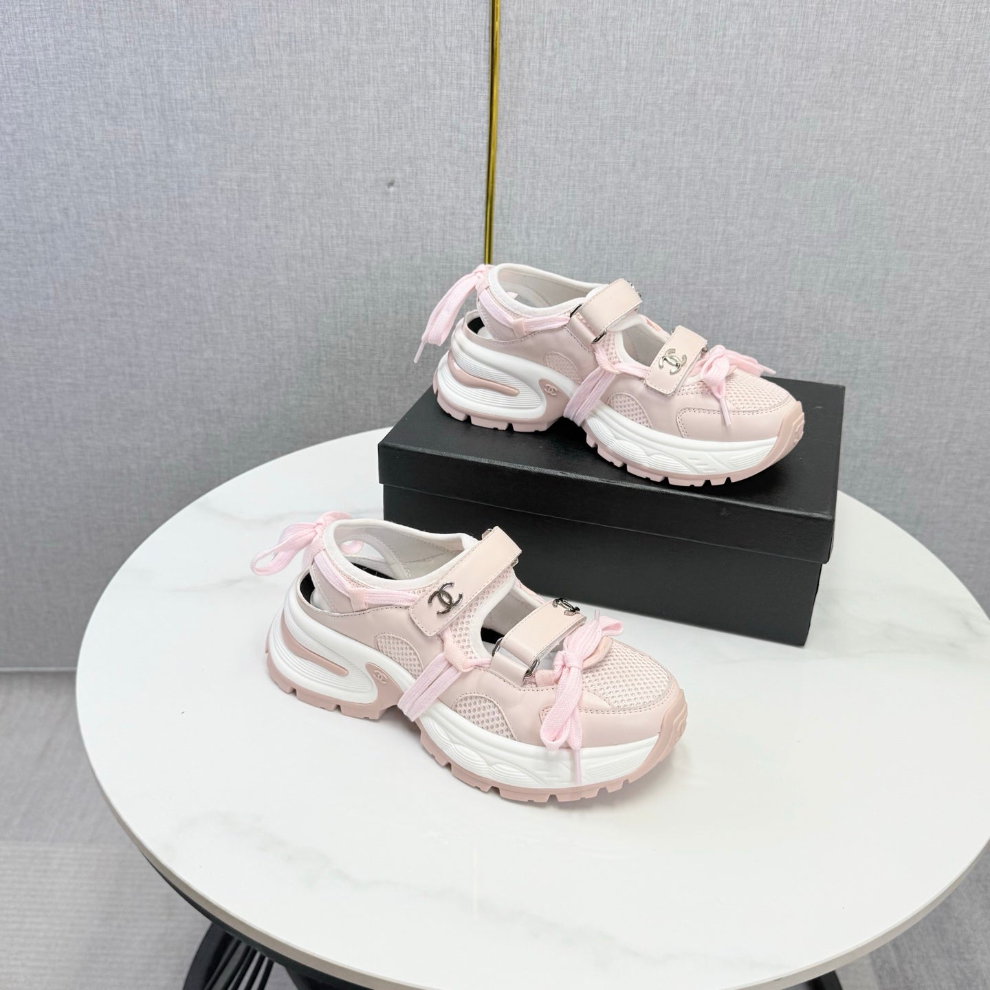 CC 26s Casual Sneakers Pink Leather Mesh 865831