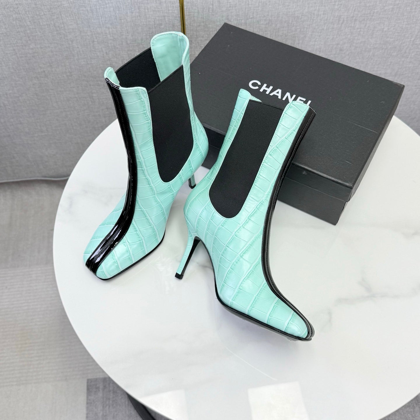 CC 26s Metiers d'Art Boot Mint Green Embossed Leather 904449
