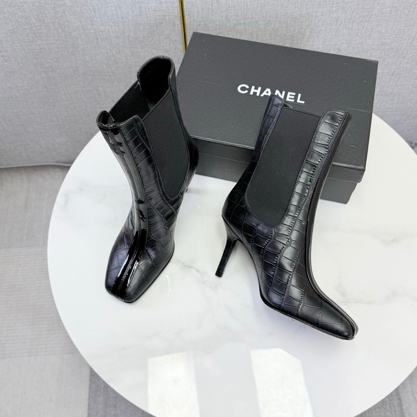 CC 26s Metiers d'Art Boot Black Embossed Leather 904451