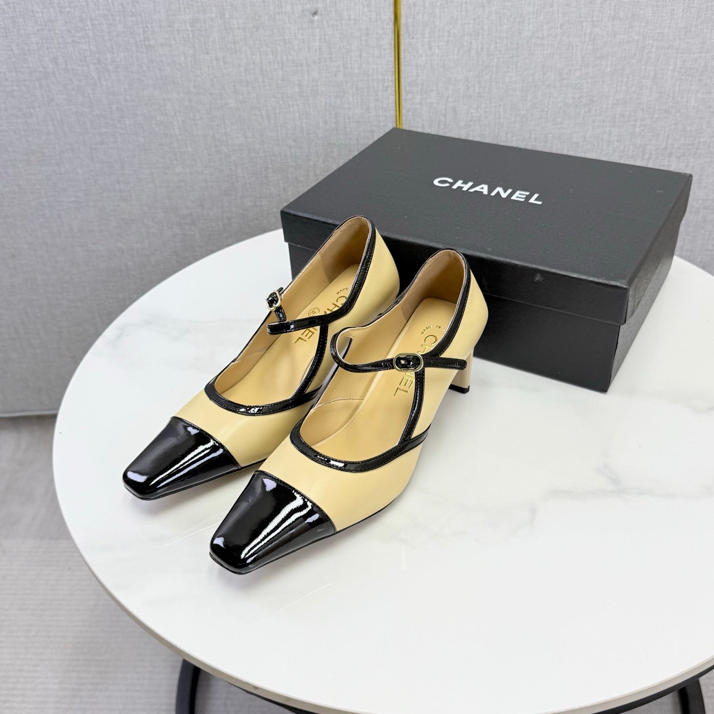 CC 26s Slingback Black Beige Sheepskin 904476