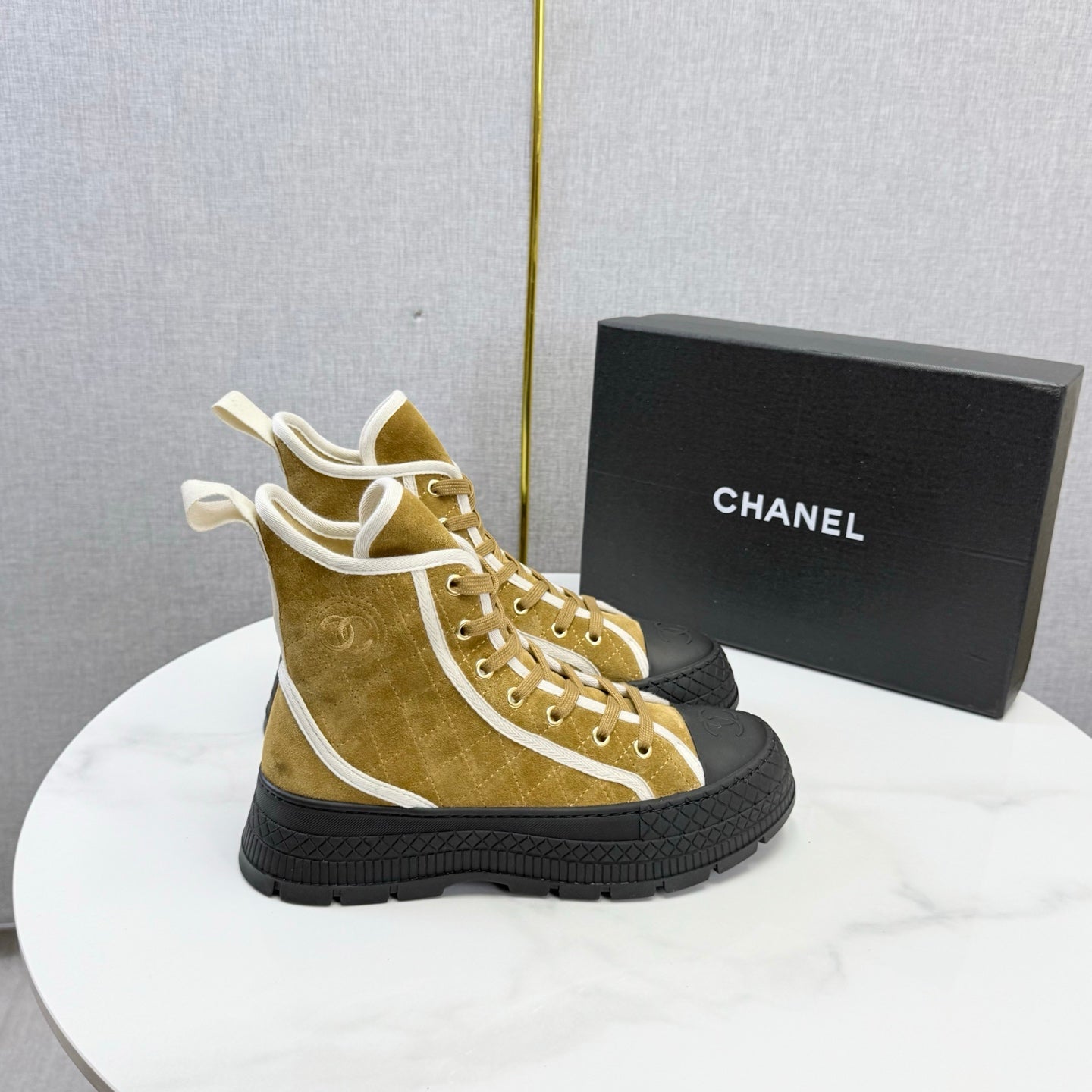 CC 26s High-Top Sneakers Dark Beige Suede Calfskin 972651