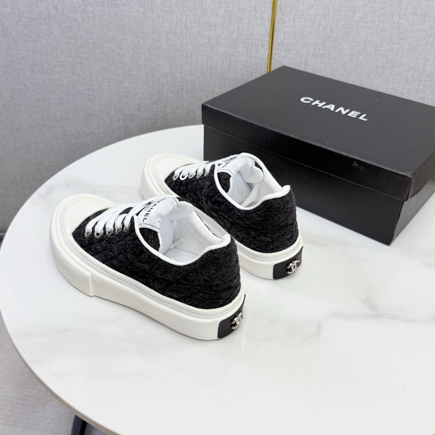 CC 26s Platform Sole Sneakers Black Canvas 972898