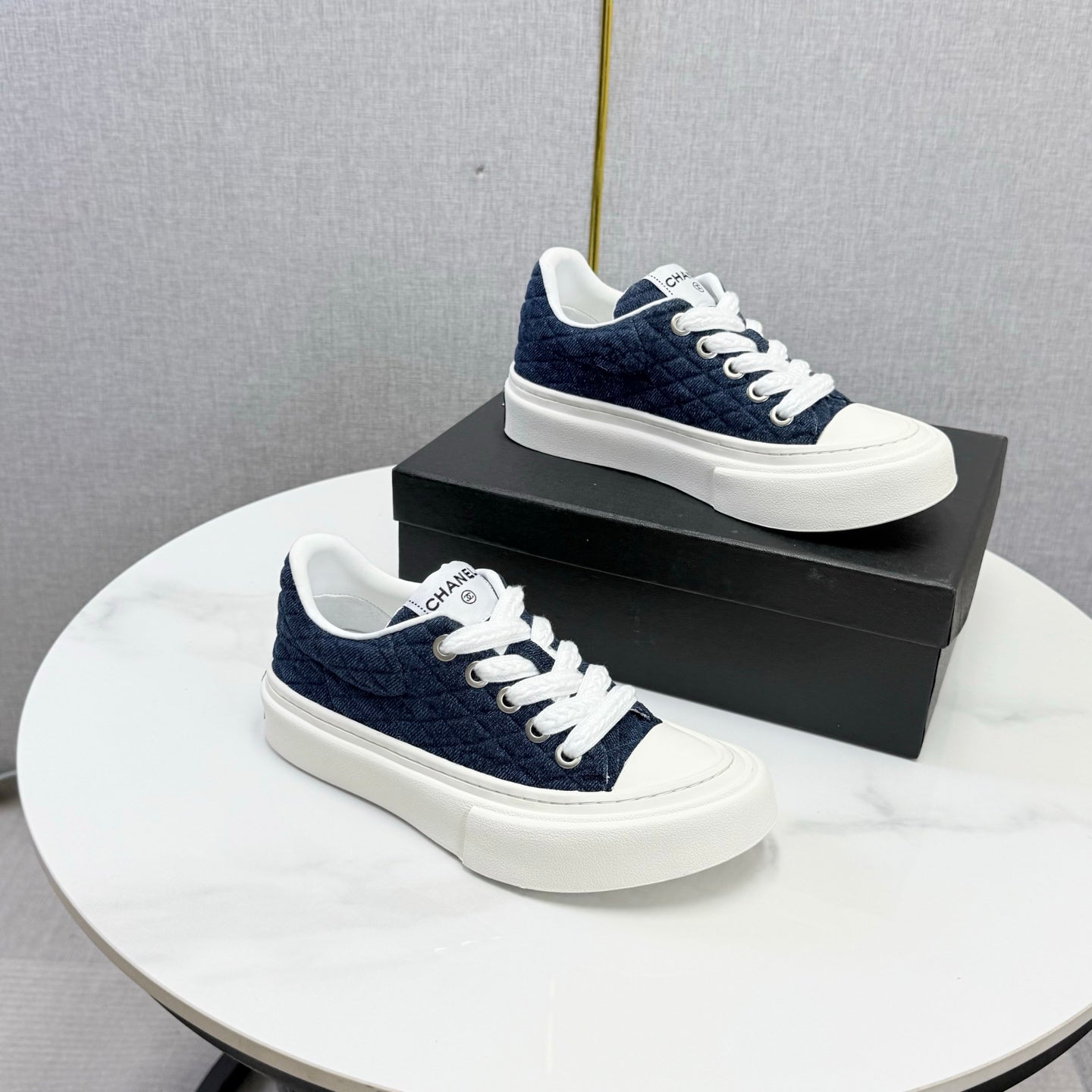 CC 26s Platform Sole Sneakers Dark Blue Canvas 972899