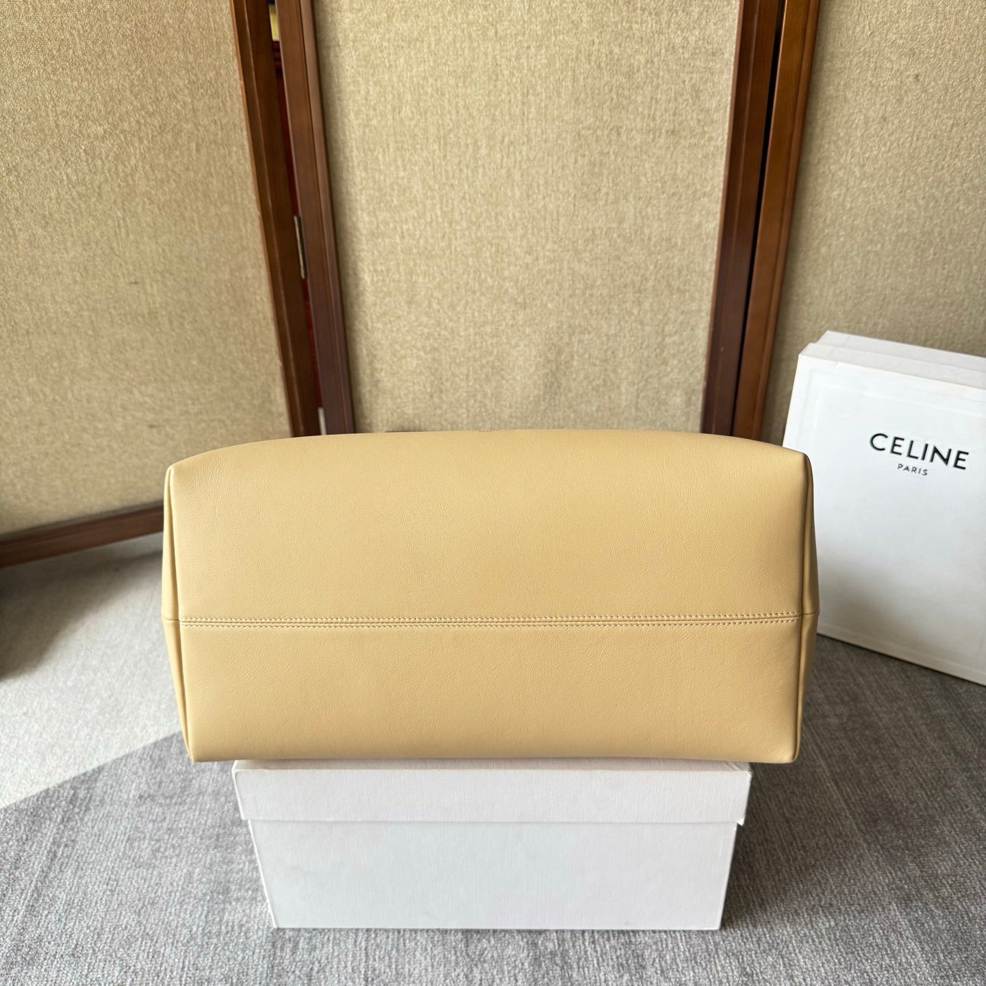 Celine Doctor's Pouch 35cm Beige Calfskin 288924