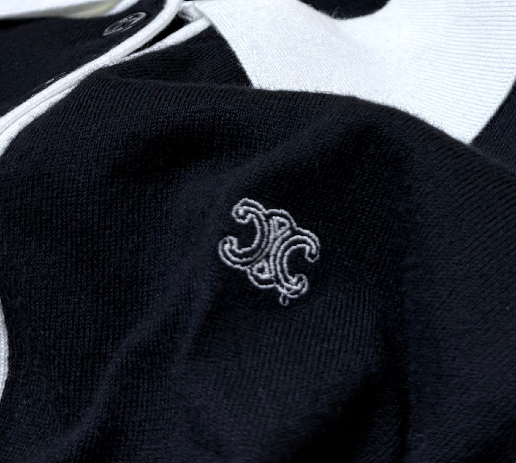 Celine 26s Polo Sweater Cashmere Silk 398026