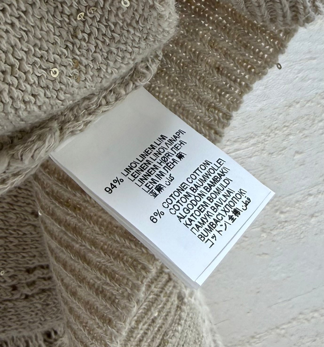 BC 26s Cardigan Light Taupe Cotton Linen 398019