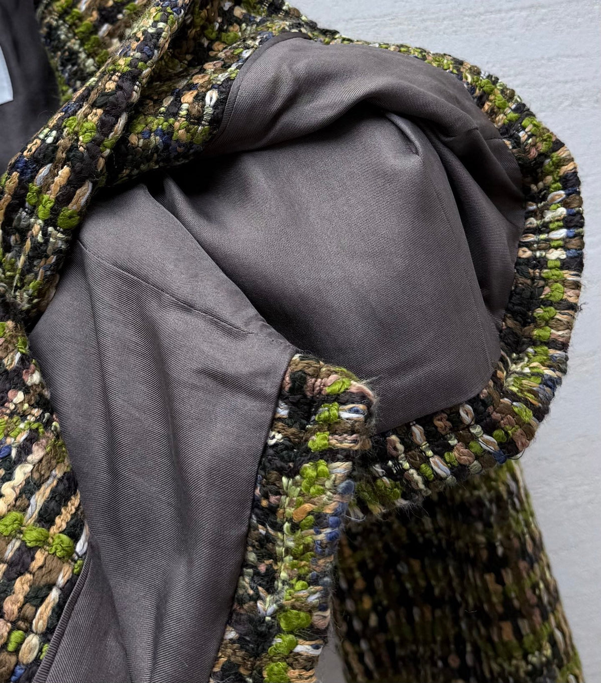 YSL 26s Tweed Jacket Green Wool Polyamide 432993