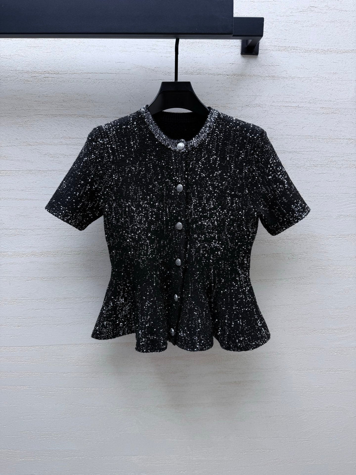 Dior 26s Tweed Top Black Polyamide Viscose 432843