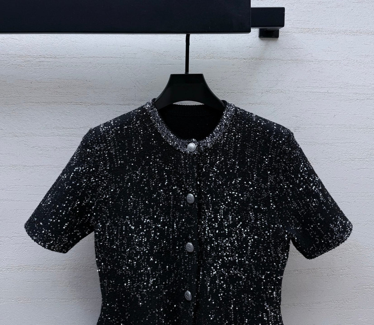 Dior 26s Tweed Top Black Polyamide Viscose 432843