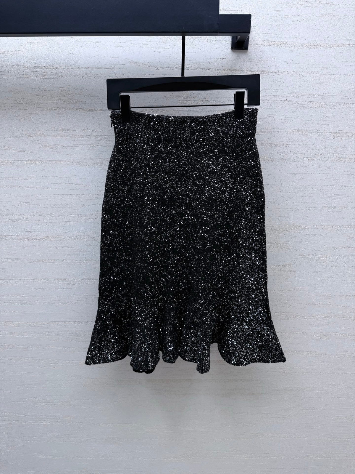 Dior 26s Tweed Skirt Black Polyamide Viscose 432844
