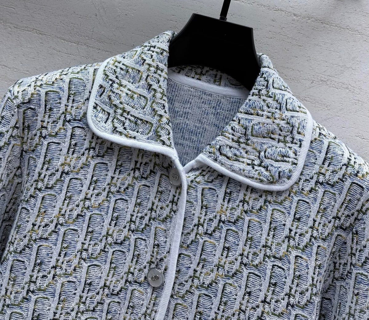 Dior 26s Knit Cardigan Grey Cotton Mix 432891