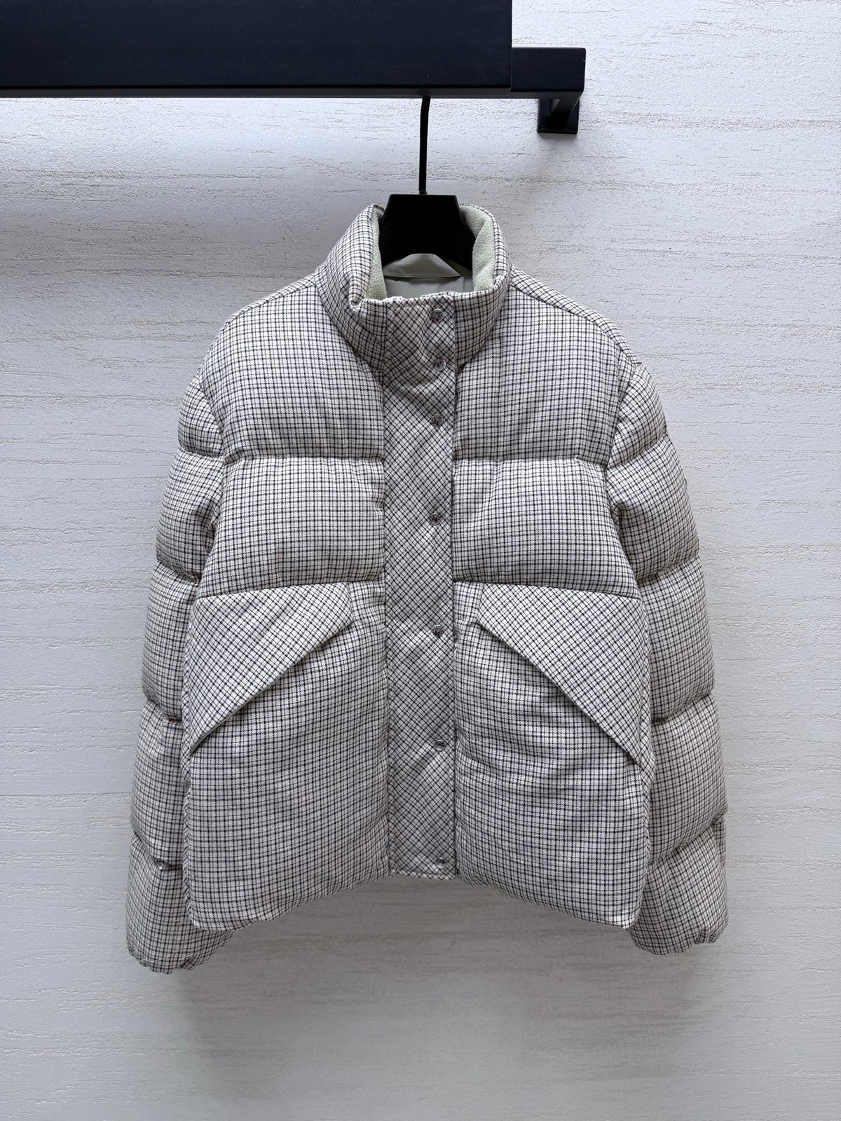MC 26s Plaid Down Jacket White Cotton 432911