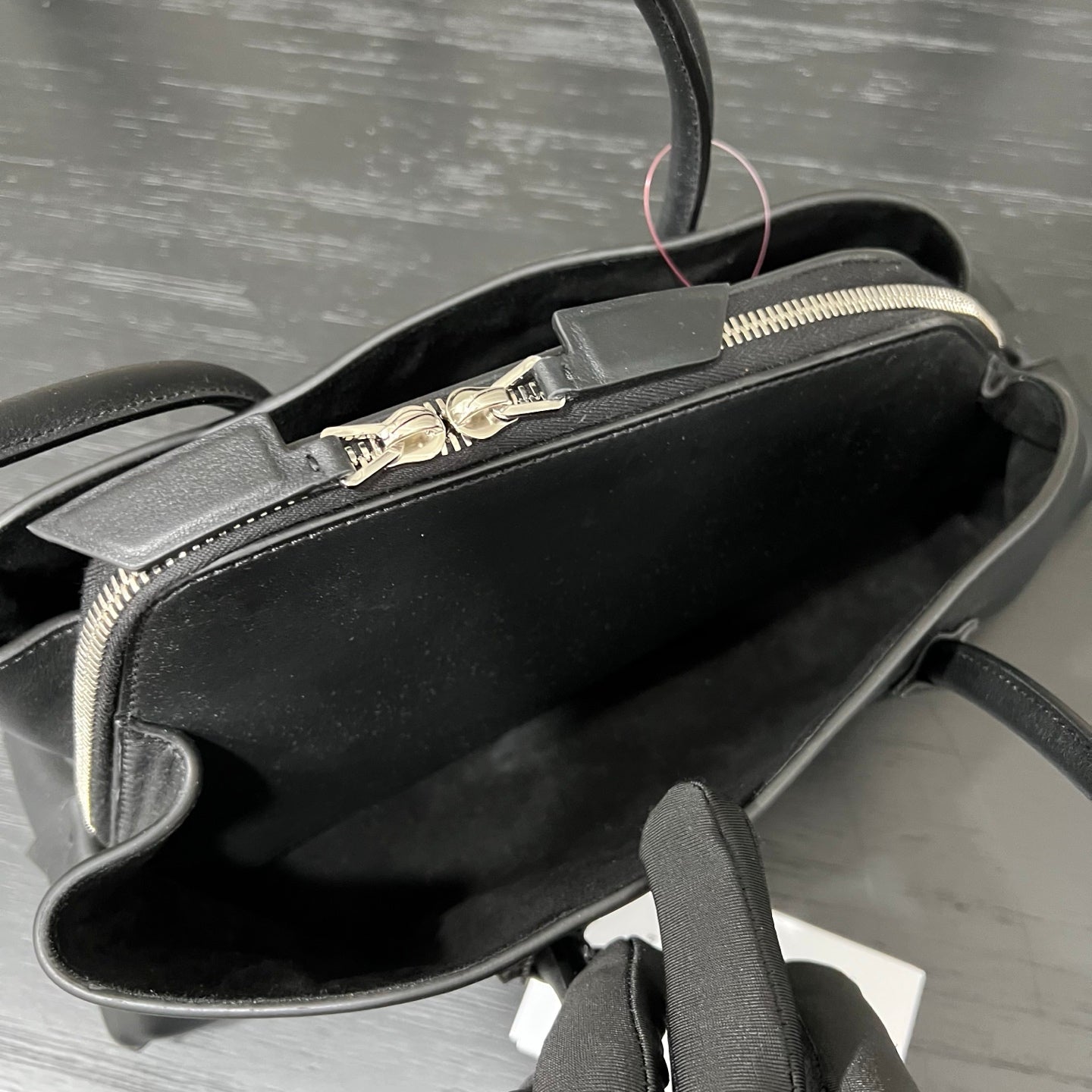 The Attico Small La Passaggiata Tote Bag Black Leather