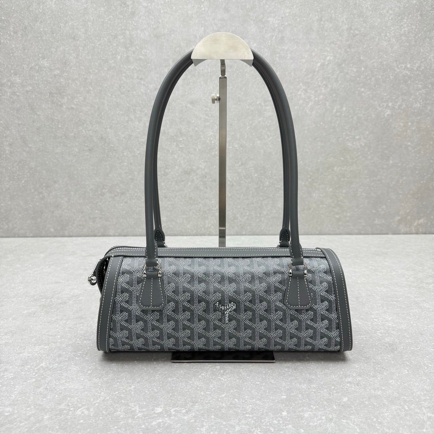 Goyard Bonbonnière Bag Grey Canvas Calfskin