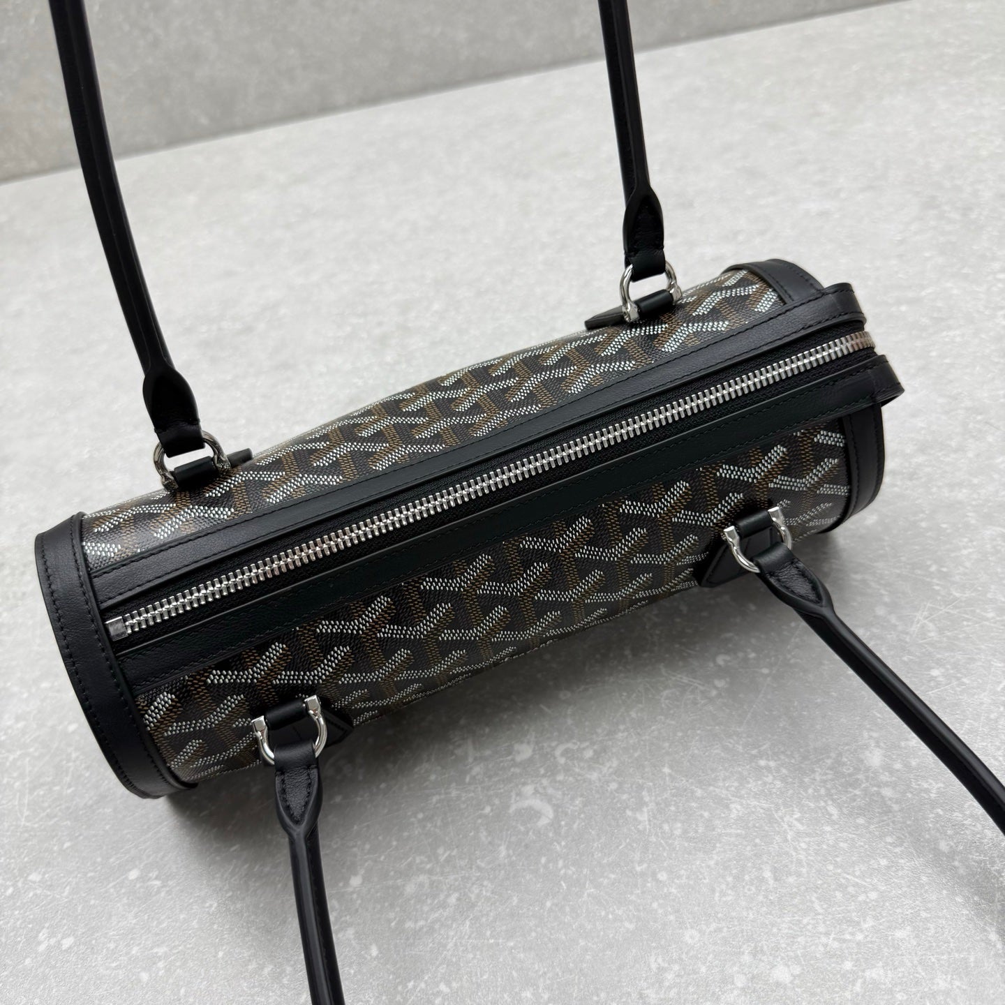 Goyard Bonbonnière Bag Black Canvas Calfskin