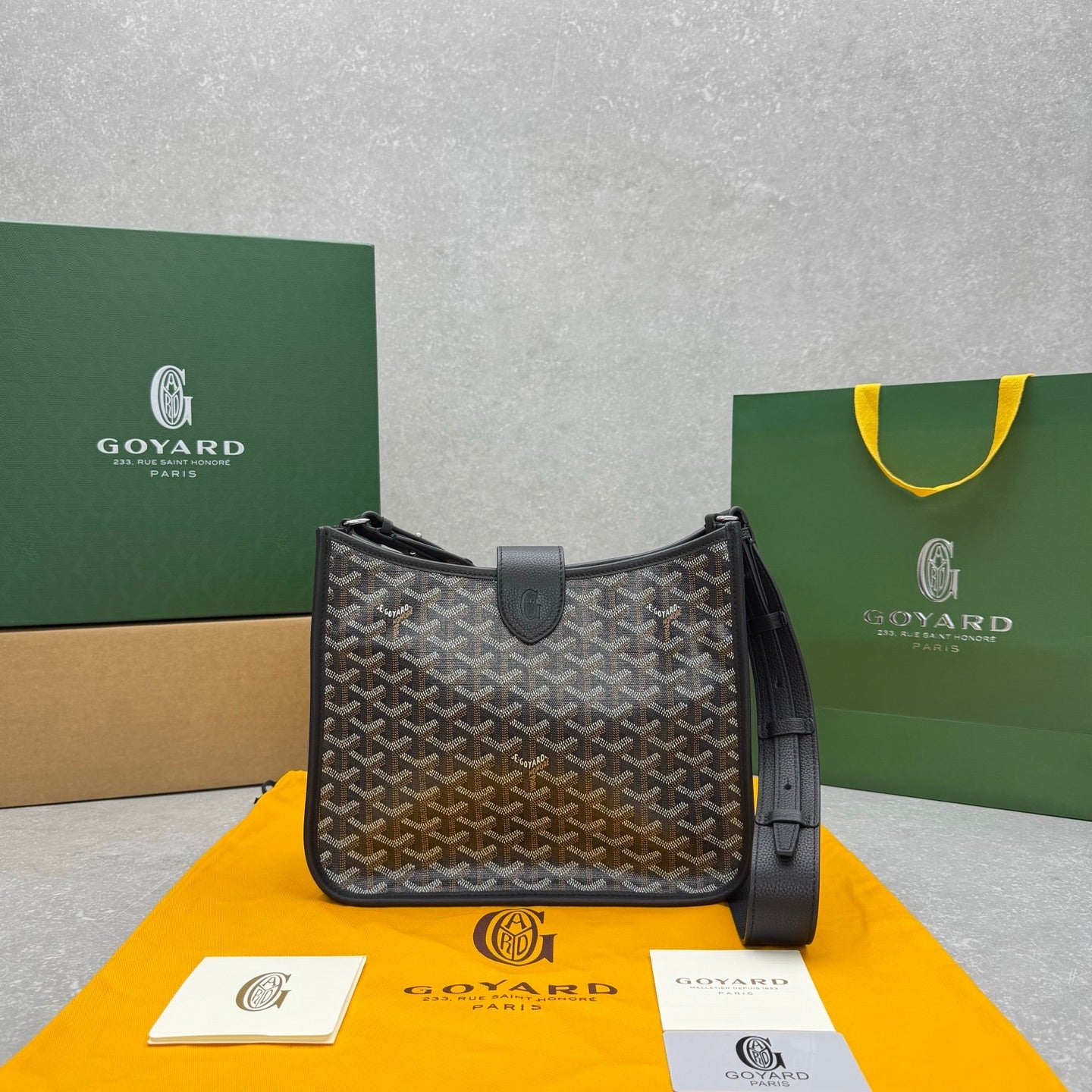 Goyard Musette Bag Black Canvas Leather