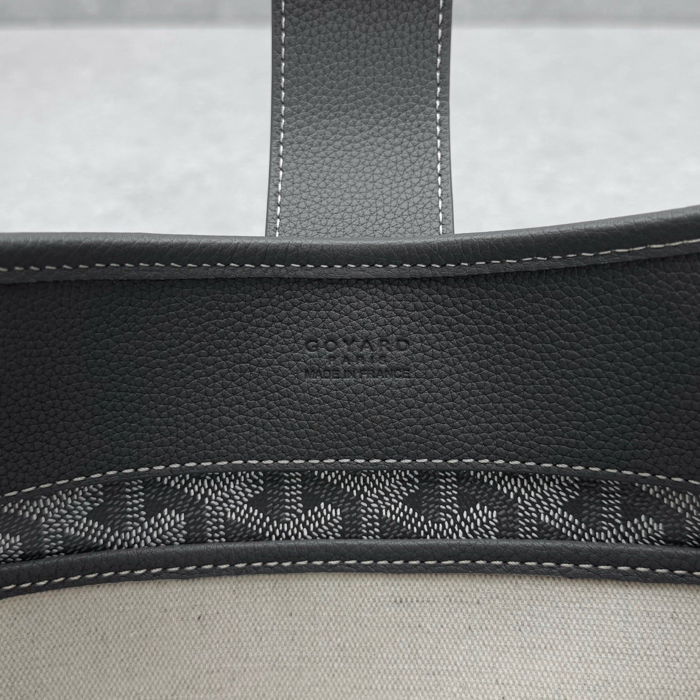 Goyard Musette Bag Grey White Canvas Leather