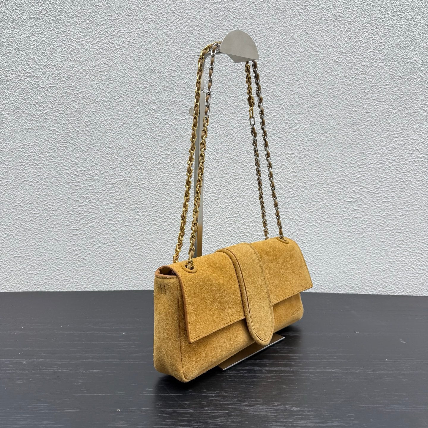 Jacquemus Le Bambino Chaine Shoulder Bag Tan Suede