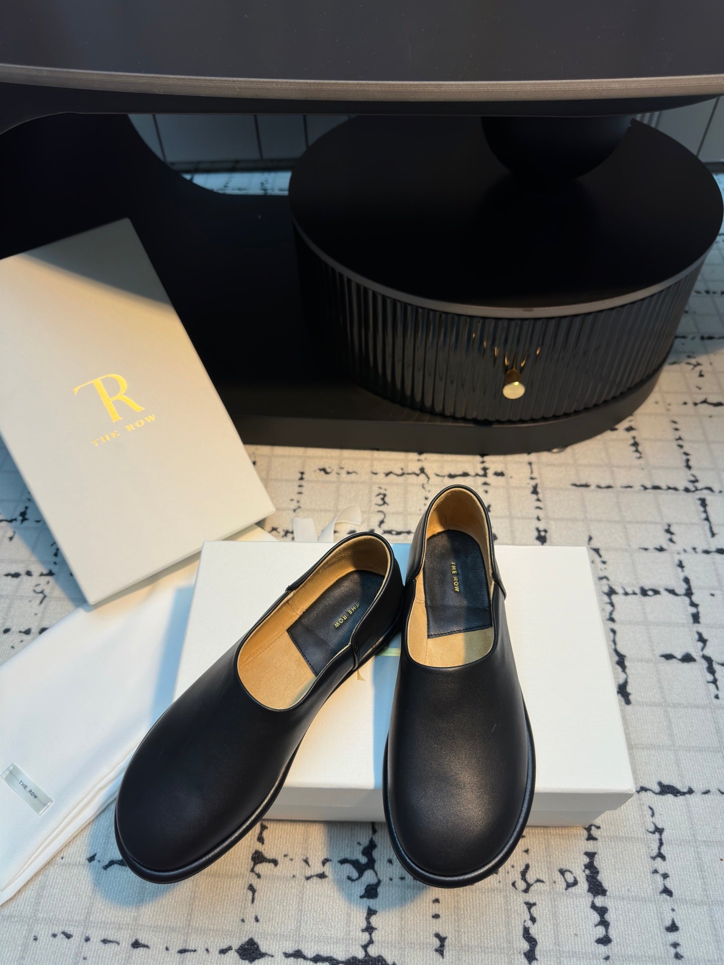 The Row Flat Loafer Black Calfskin 334448