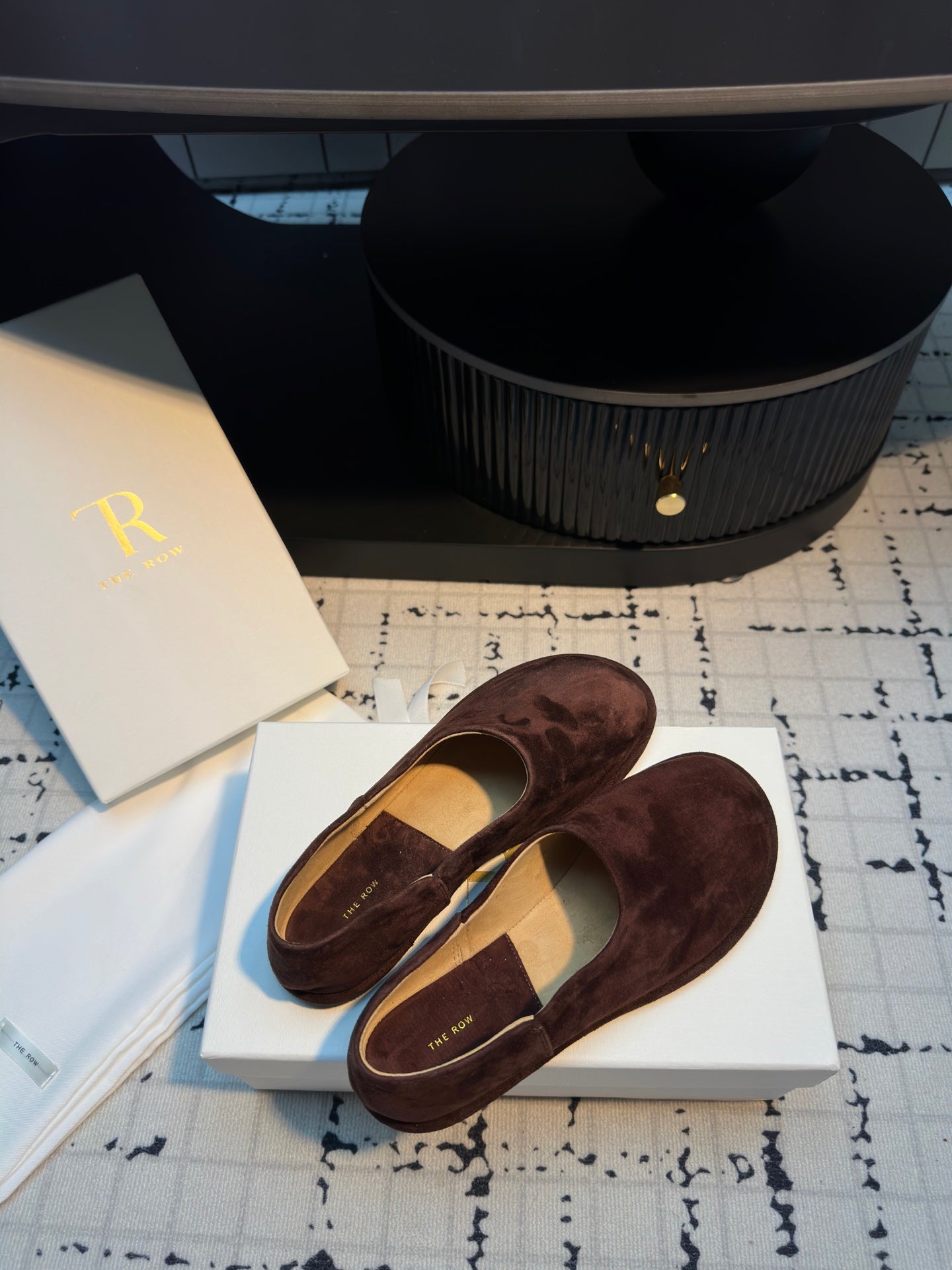 The Row Flat Loafer Dar Red Cow Suede 334449