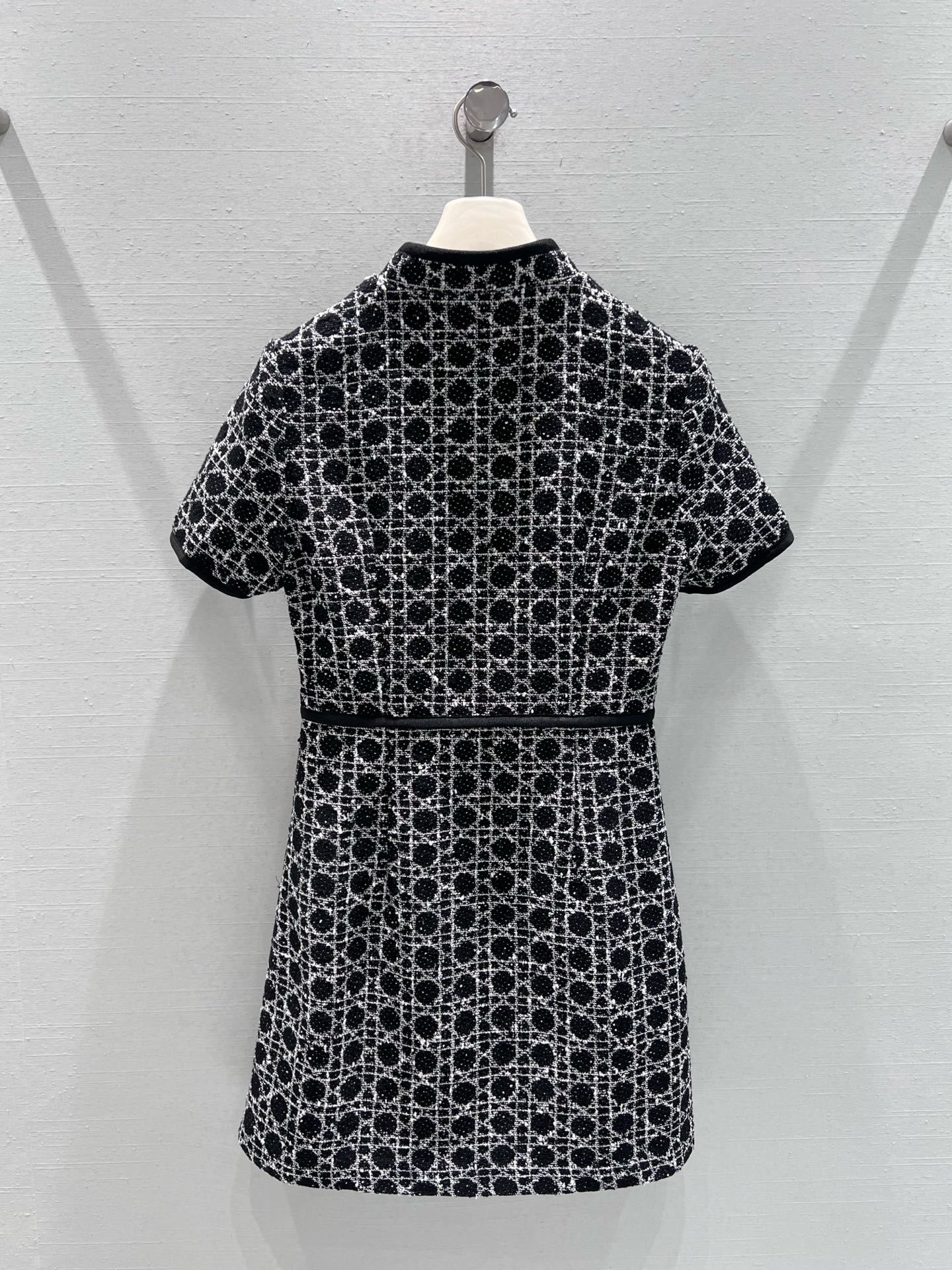 CD Short Macrocannage Flared Dress Black 344071