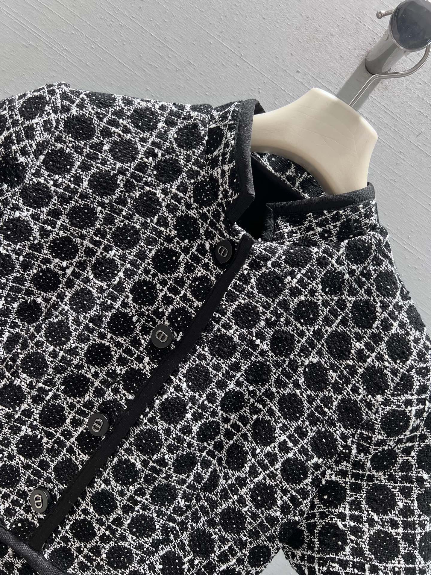 CD Short Macrocannage Flared Dress Black 344071