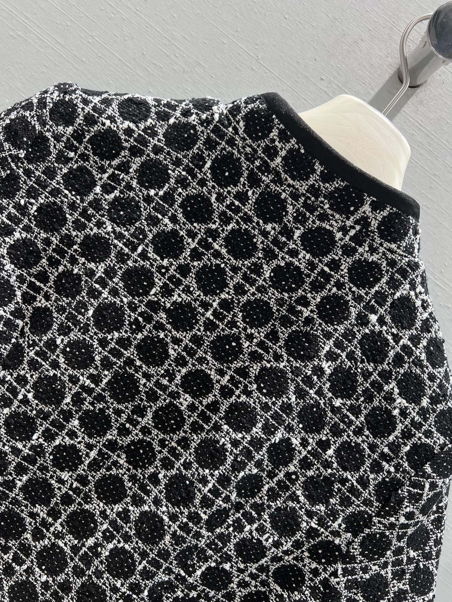 CD Short Macrocannage Flared Dress Black 344071