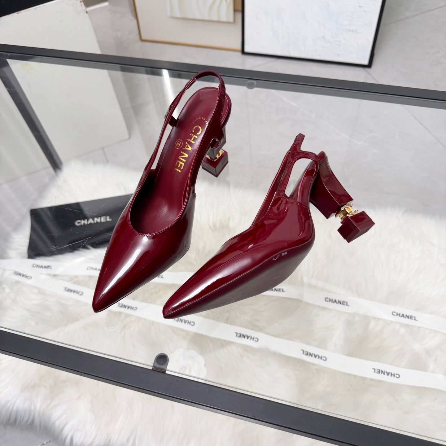 CC 26s Slingback 9cm Burgundy Patent Leather 872874