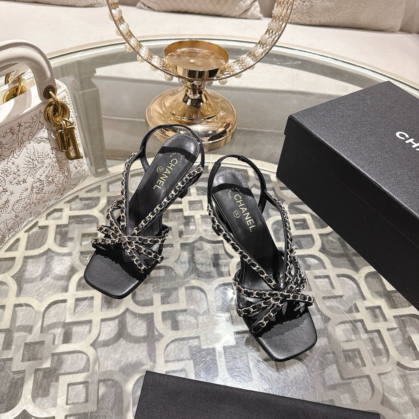 CC AW26 RTW Sandal 7cm Black Lambskin 736095