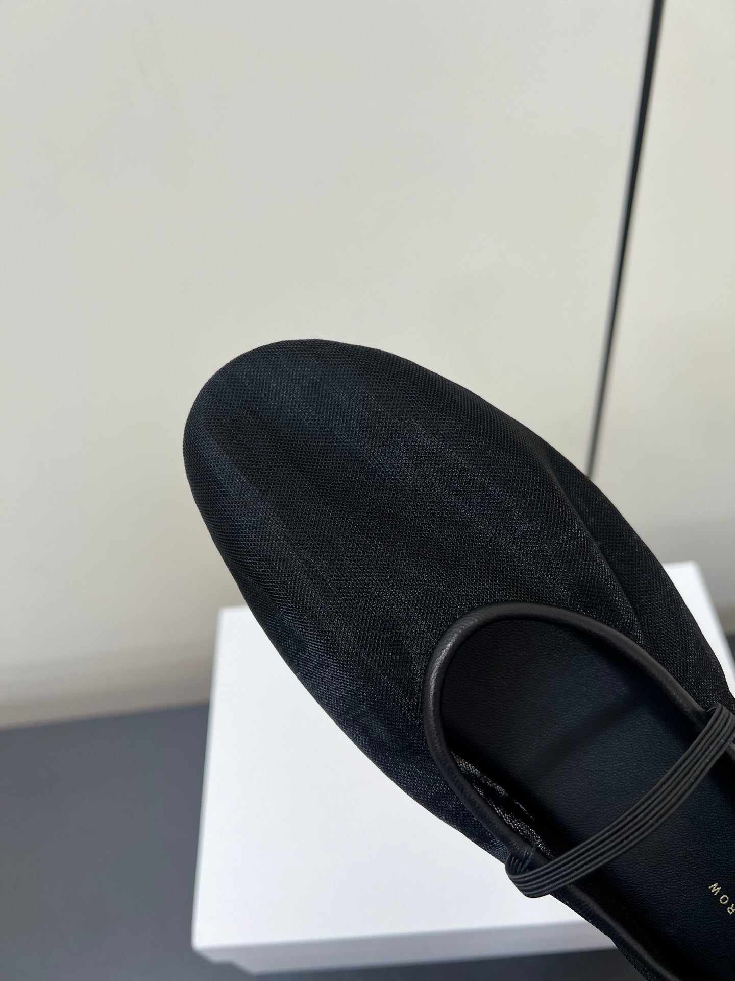 The Row Elastic Ballet Flats Black Lambskin 339990